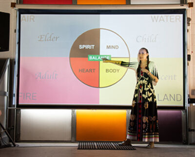 Cinnamon Kills First offers a presentation in honor of Indigenous Peoples Day. (Courtesy photo)