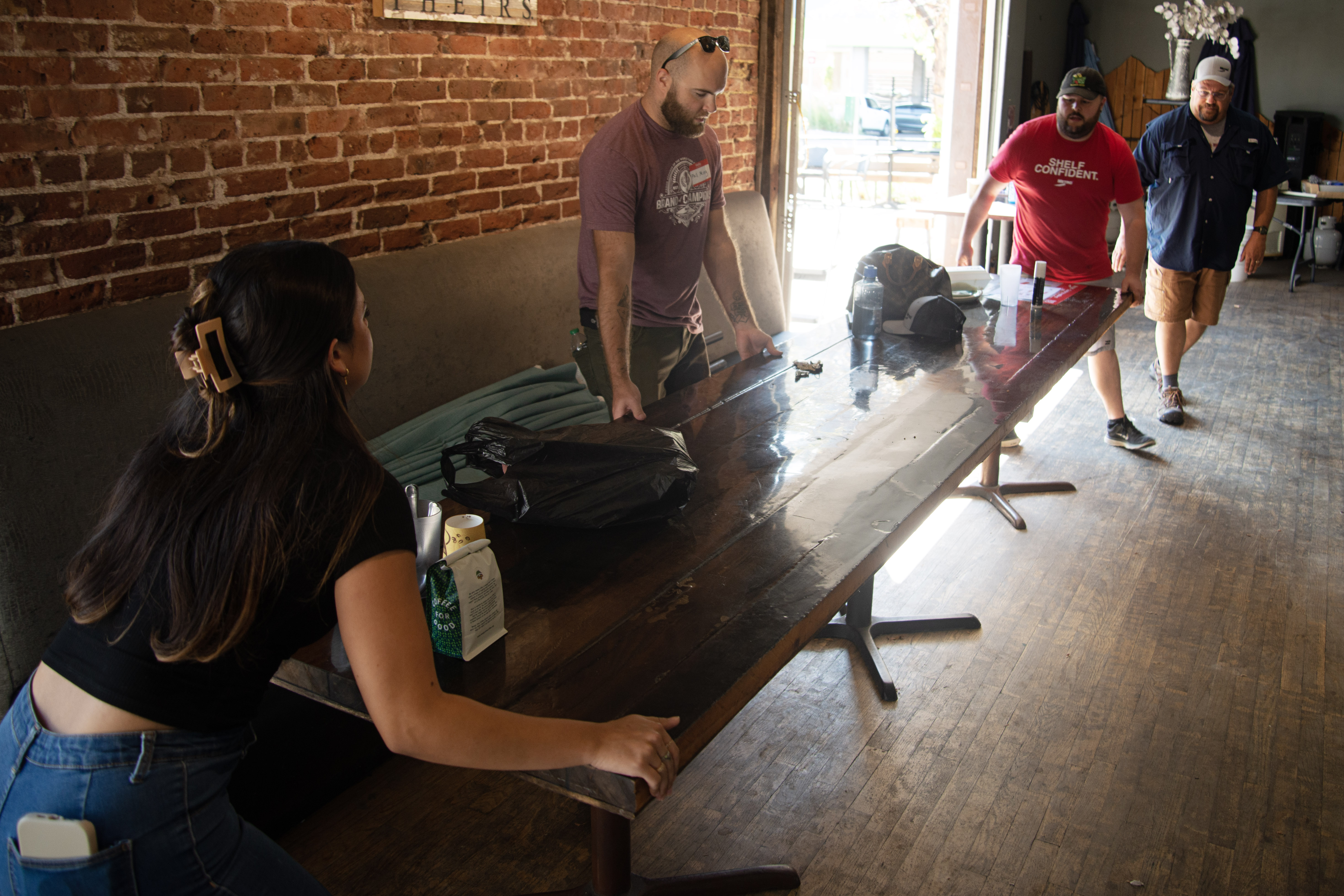 From left, Ciara Rodriguez, Brett Withjack, AJ Laputka and Chris Wenger help move furniture back to it's original locations after finishing a storage makeover of Brewability's kitchen among other rooms on Sept. 12, 2023. (TomHellauerMultimedia Producertom.hellauer@denvergazette.comhttps://denvergazette.com/content/tncms/avatars/f/9e/622/f9e6228a-3b6b-11ed-bf10-fbb71fa8e421.f54b911252c540f1d61709edc4727a39.png)