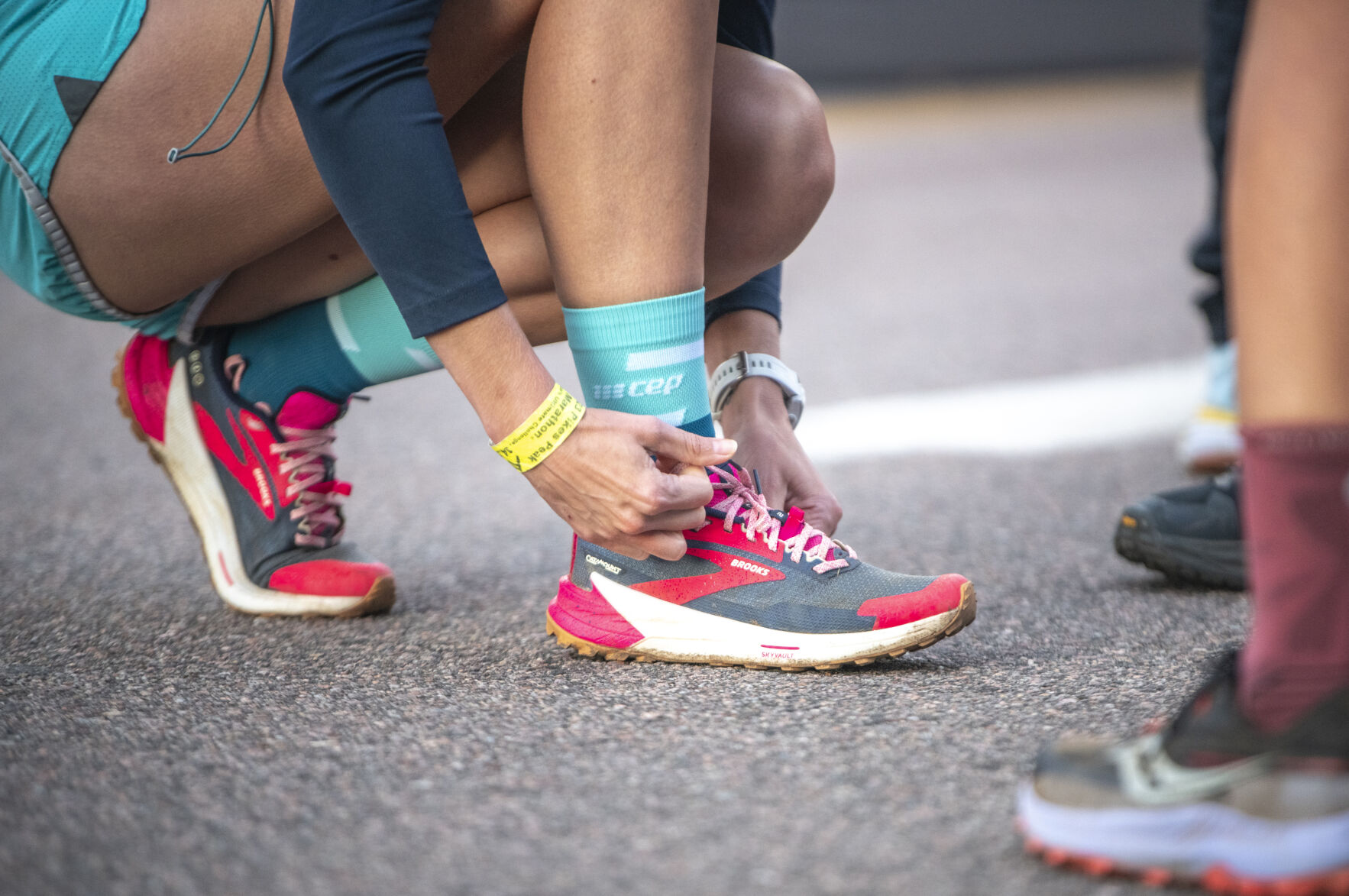 Runners prepare to take on America’s Mountain in the 68th running of the Pikes Peak Marathon in Manitou Springs on Sunday, September 17, 2023. (Gabi Broekema)