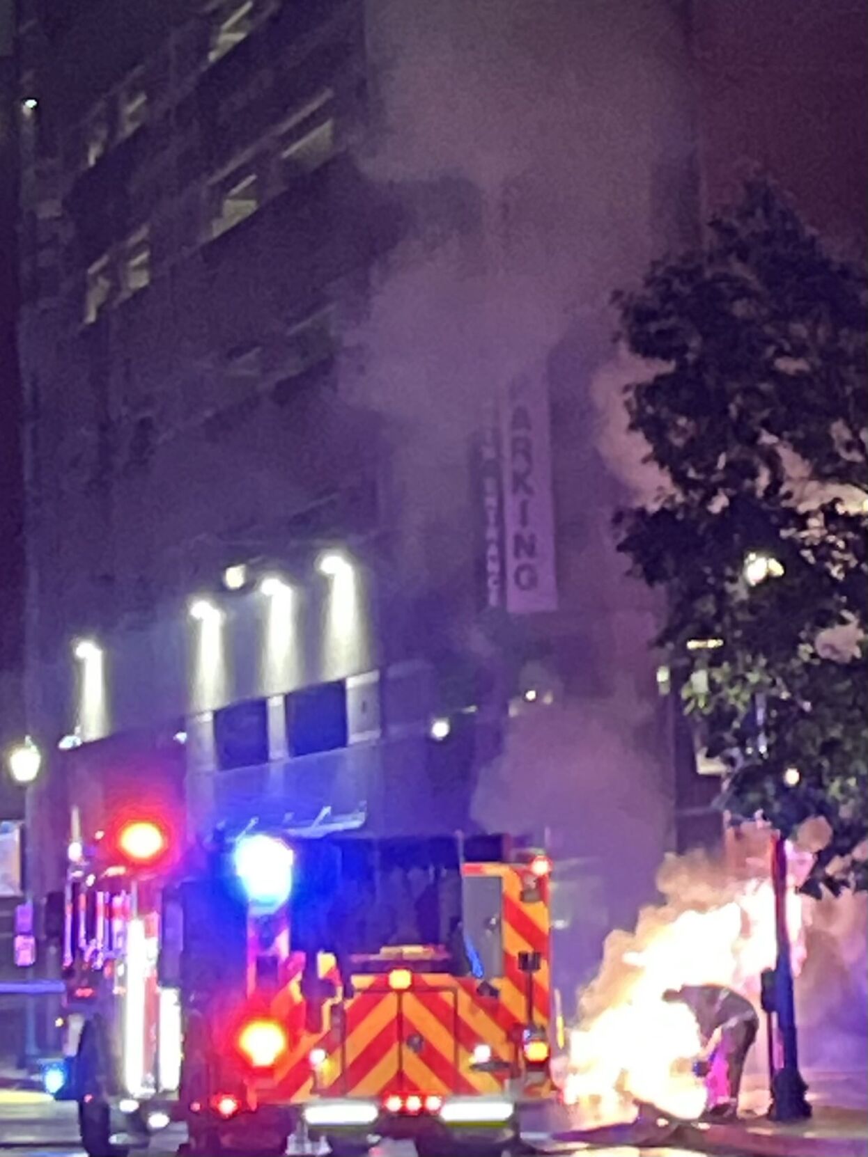 An underground fire was investigated early Monday morning, Sept. 11, 2023, off Kiowa Street in downtown Colorado Springs. (Via Colorado Springs Fire Department)