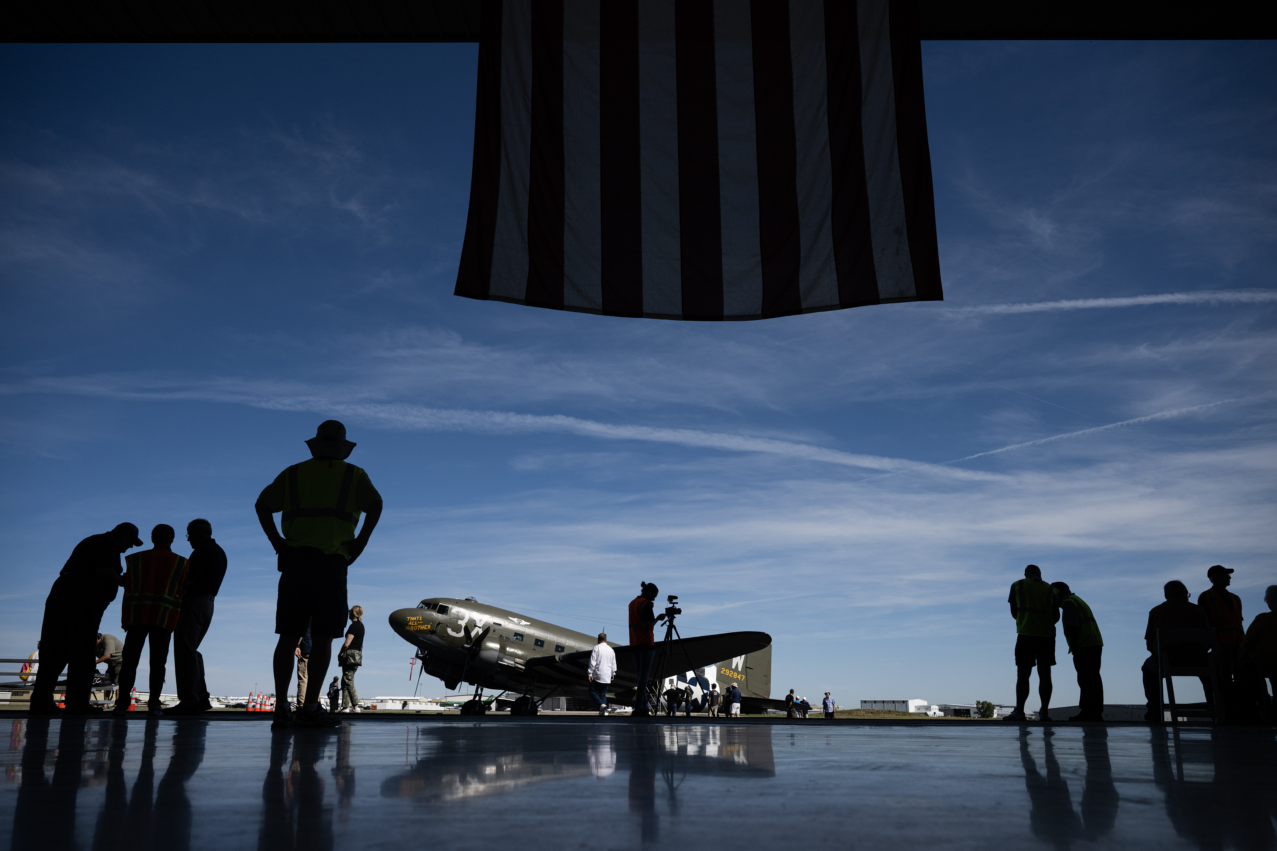The C-47A Skytrain troop transport “That’s All, Brother” is on display between flights on Friday, Sept. 1, 2023, at Wings Over the Rockies Exploration of Flight at the Centennial Airport in Centennial, Colo. “That’s All, Brother” lead the D-Day Normandy landings in 1944. (Timothy Hurst/Denver Gazette) (TimHursttim.hurst@gazette.comhttps://secure.gravatar.com/avatar/aca82bd62b4ee425c598527cd6faa1b1?d=mm&r=g)