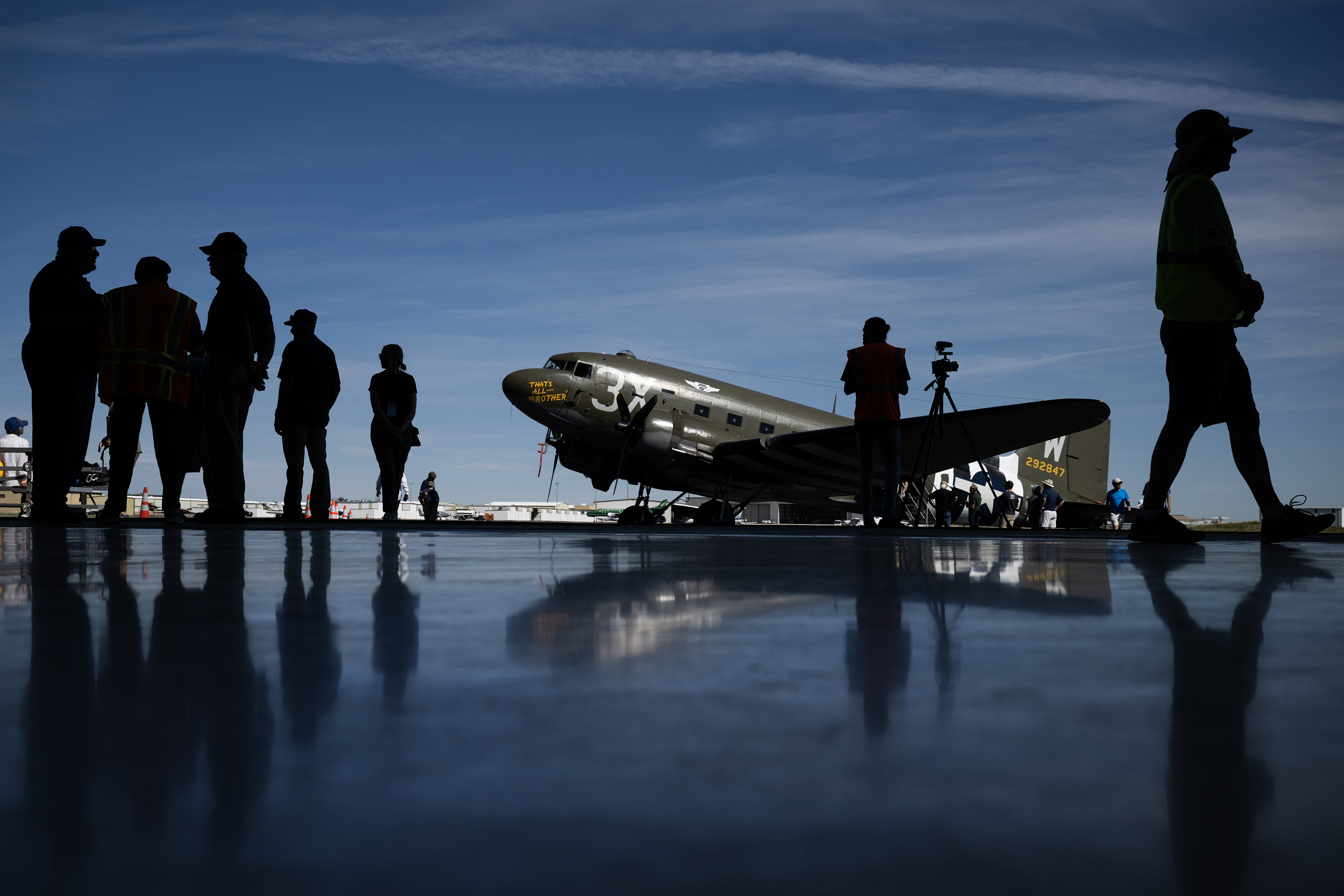 The C-47A Skytrain troop transport “That’s All, Brother” is on display between flights on Friday, Sept. 1, 2023, at Wings Over the Rockies Exploration of Flight at the Centennial Airport in Centennial, Colo. “That’s All, Brother” lead the D-Day Normandy landings in 1944. (Timothy Hurst/Denver Gazette) (TimHursttim.hurst@gazette.comhttps://secure.gravatar.com/avatar/aca82bd62b4ee425c598527cd6faa1b1?d=mm&r=g)