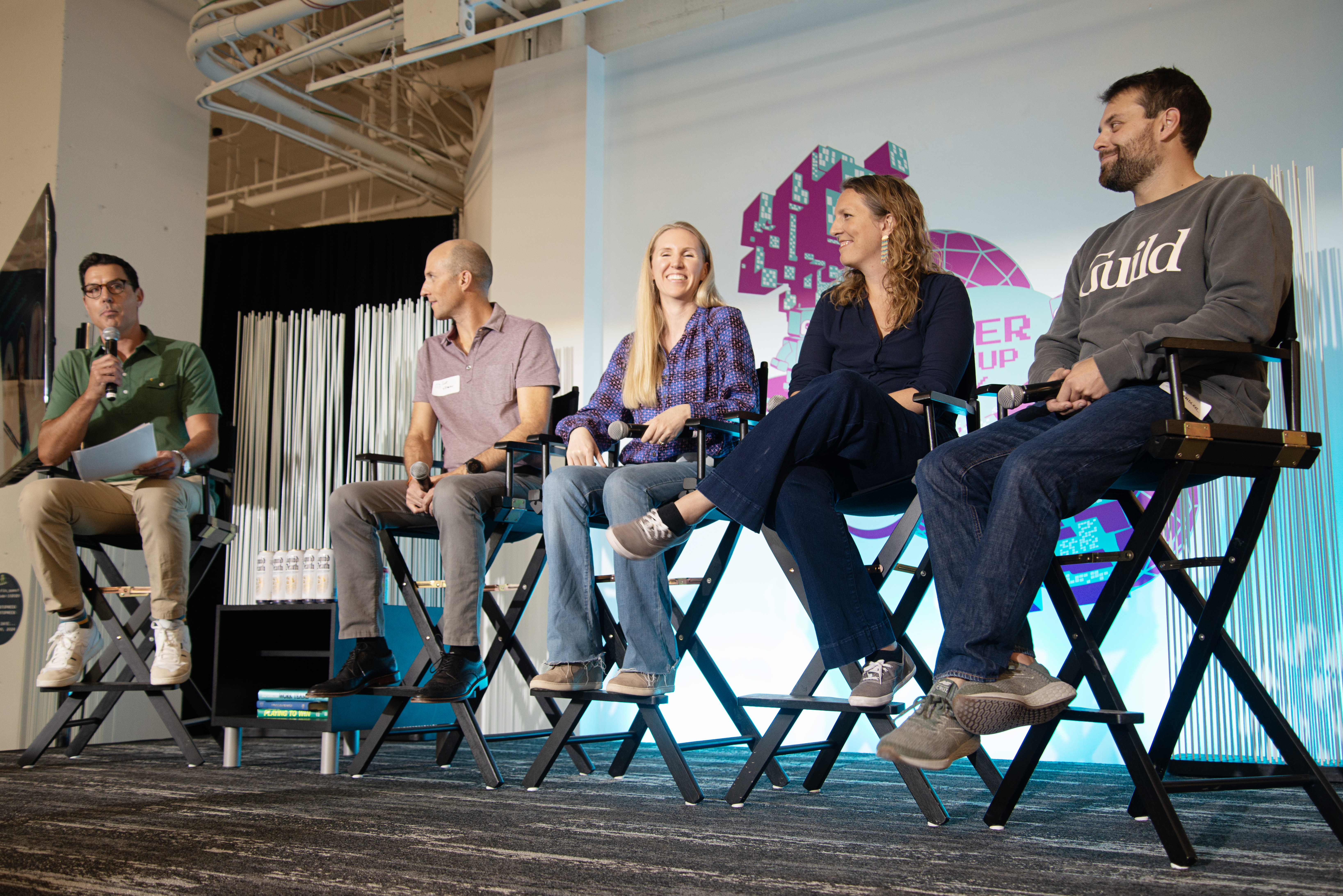 Moderator Aaron Duke, left, introduces panelists for a discussion on the first day of Denver Startup Week Monday in downtown Denver. (TomHellauerMultimedia Producertom.hellauer@denvergazette.comhttps://denvergazette.com/content/tncms/avatars/f/9e/622/f9e6228a-3b6b-11ed-bf10-fbb71fa8e421.f54b911252c540f1d61709edc4727a39.png)