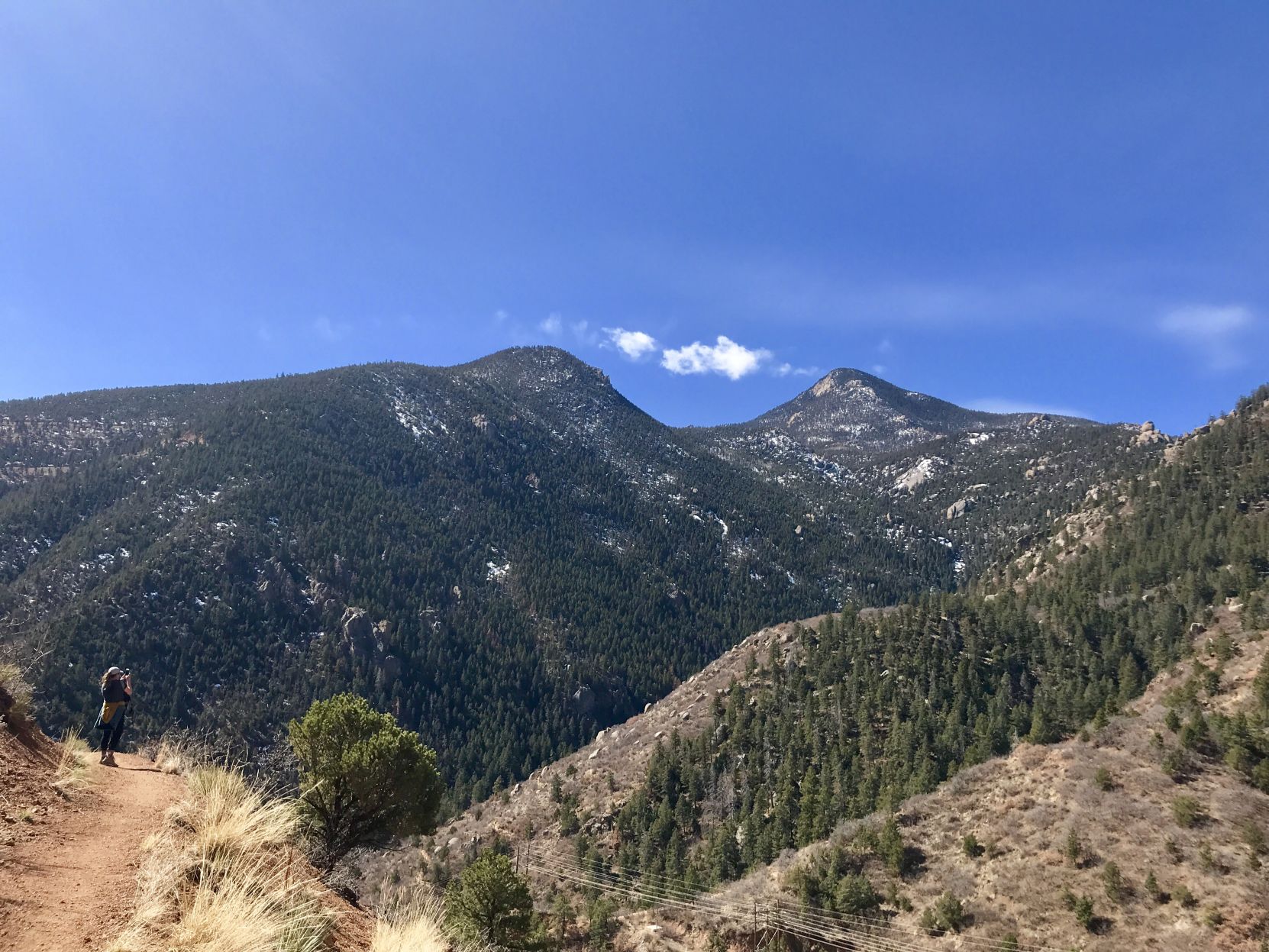 Cameron’s Cone and the mountains around Manitou Springs are seen from a section of Ute Pass Regional Trail. (Seth Boster, The Gazette)