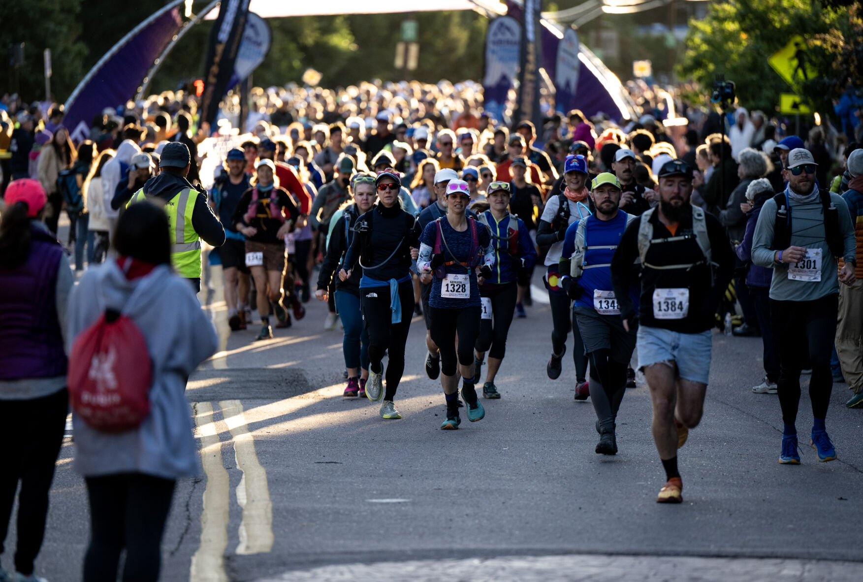 Runners take off from the starting line of the Pikes Peak Ascent on Saturday, Sept. 16, 2023. (Parker Seibold, The Gazette) (Parker Seibold)