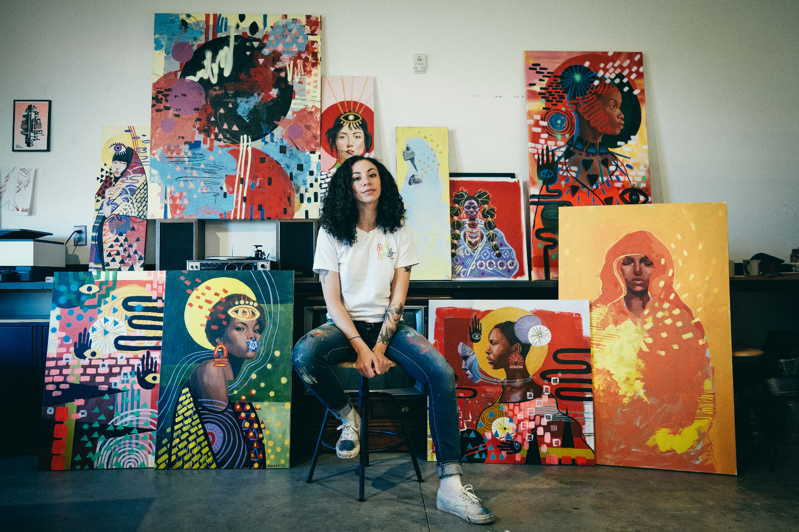'I like to capture stories, events and emotions that I leave up to my audience to interpret without much explanation,' says Denver artist Jahna Rae, who has a dozen murals up around Denver, and another one coming soon to Boulder. (Photo by Cam Margera)