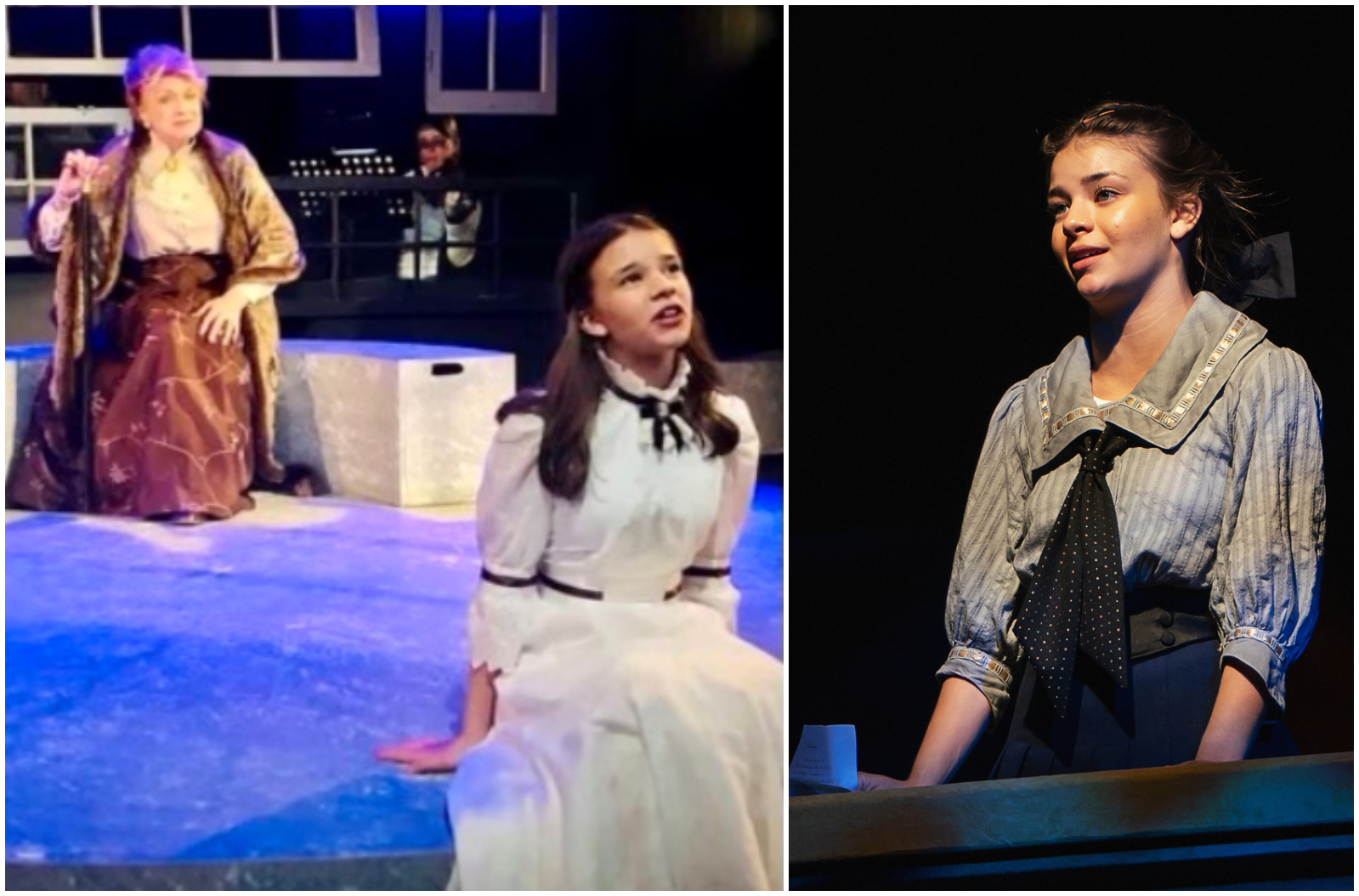 Sophia Dotson first played Fredrika in Cherry Creek Theatre's 'A Little Night Music' in 2019, left, with Susan Long. Now, she is sharing the role in the DCPA Theatre Company's new staging, running through Oct. 8. (Olga Lopez, left, and Amanda Tipton Photography)