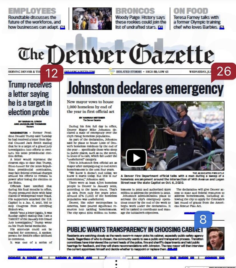 Mayor front page