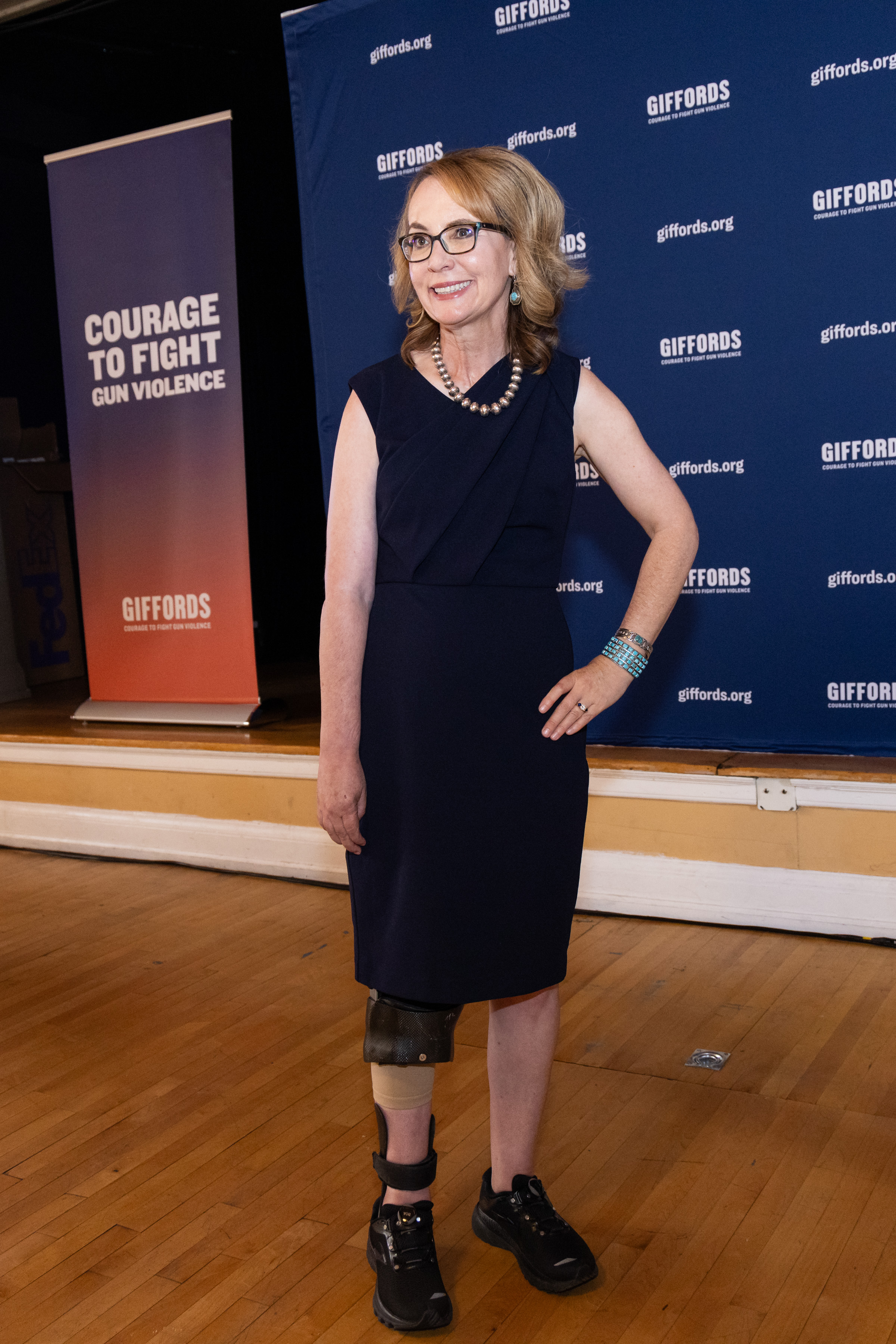 Former Arizona congresswoman Gabby Giffords greets a crowd at The First Baptist Church of Denver on Friday, Sept. 8, 2023, after a panel discussion and training about survivors of gun violence. (Liz Copan/special to The Denver Gazette) (Liz Copan/Special to The Denver Gazette)
