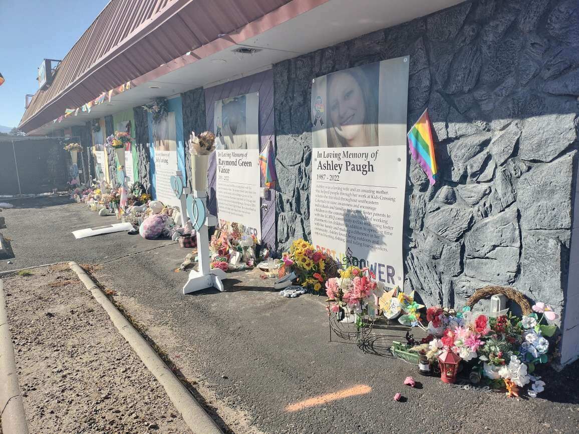 Victims from the Club Q shooting last November are remembered on the club's walls, seen on Tuesday, Oct. 24, 2023. (Stephanie Earls, The Gazette)