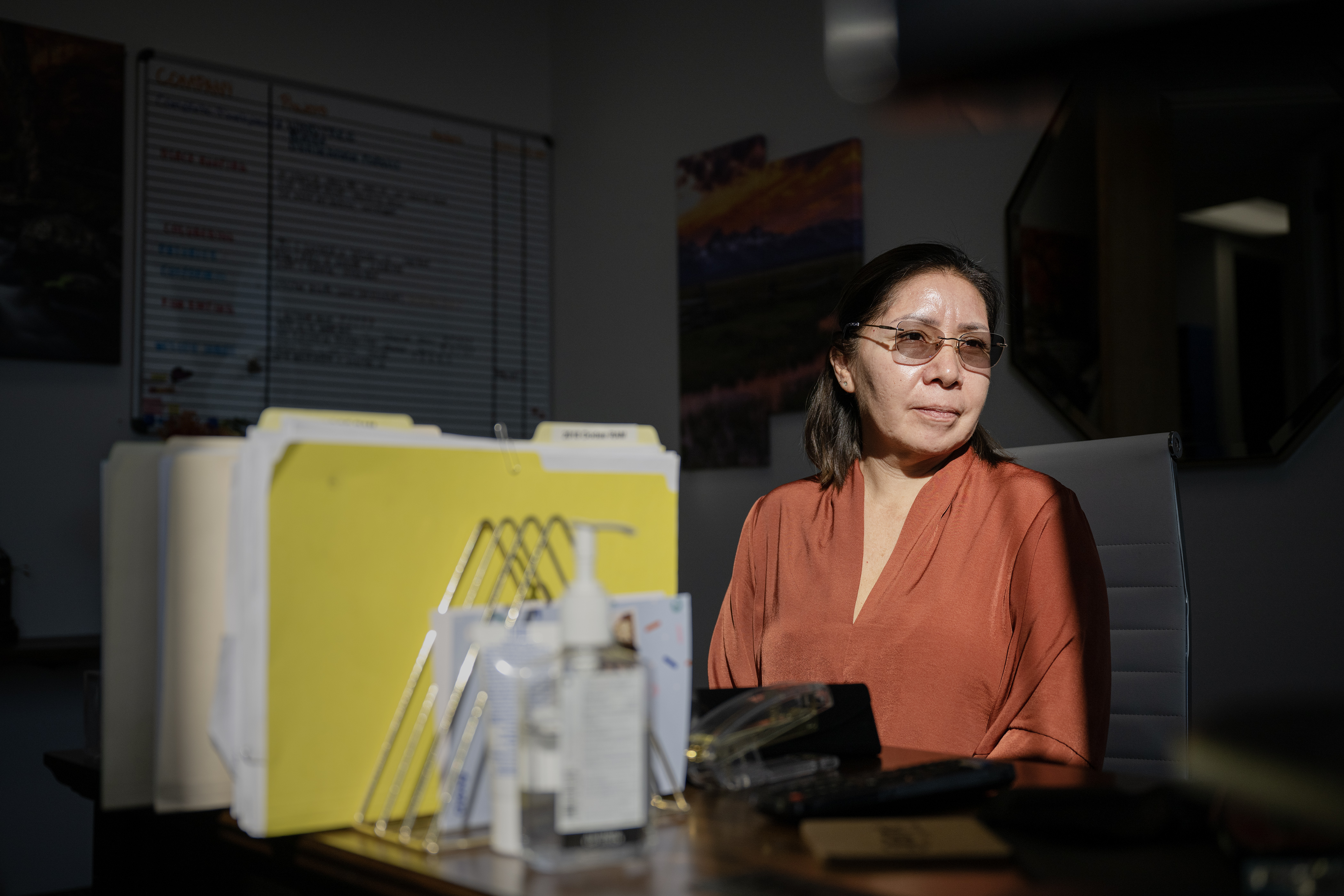 S&S Construction Services CEO Gabriela Sarabia sits for a portrait in her office on Wednesday, Oct. 11, 2023, in Denver, Colo. (Timothy Hurst/Denver Gazette) (TimHursttim.hurst@gazette.comhttps://secure.gravatar.com/avatar/aca82bd62b4ee425c598527cd6faa1b1?d=mm&r=g)