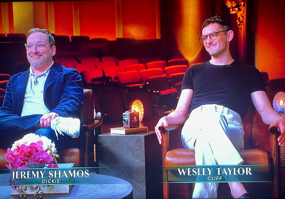 Colorado Academy graduate Jeremy Shamos and former Denver Center actor Wesley Taylor appear on the aftershow of an episode of 'Only Murders on the Building' on Hulu. (Hulu Screenshot)