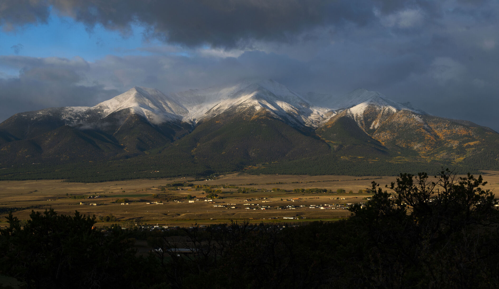 Fresh snow caps 14, 204-foot Mt. Princeton near Buena Vista, Colo., Tuesday, Oct. 3, 2023. (The Gazette, Christian Murdock) (Christian Murdock/The Gazette)