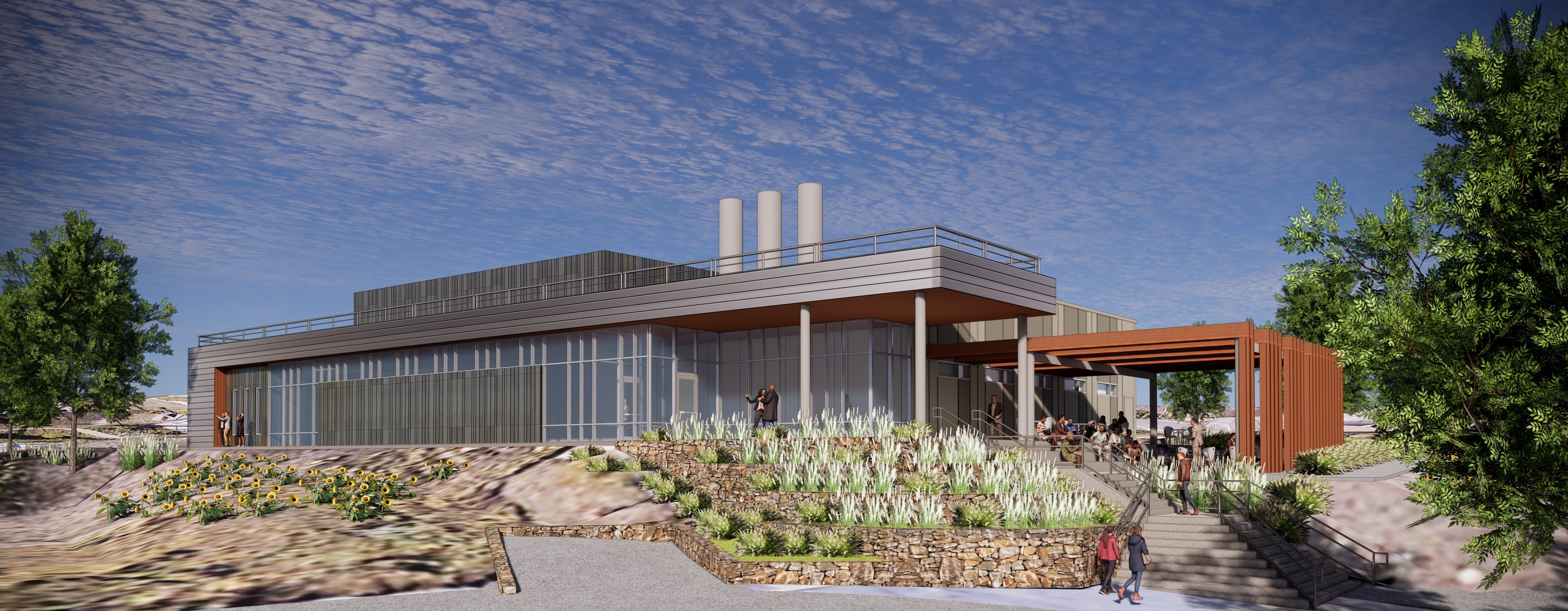 FILE PHOTO: Rendering of the Research and Innovation Laboratory at the U.S. Department of Energy’s National Renewable Energy Laboratory in Golden. Mortensen expects to break ground in September. A partnership between Colorado and Wyoming to develop and commercialize climate-resilient and sustainable technologies is one of 16 finalists in a competition that could bring the states up to $160 million over 10 years from the National Science Foundation’s Regional Innovation Engines Competition. (Courtesy of Mortensen, Davis Partnership Architects)