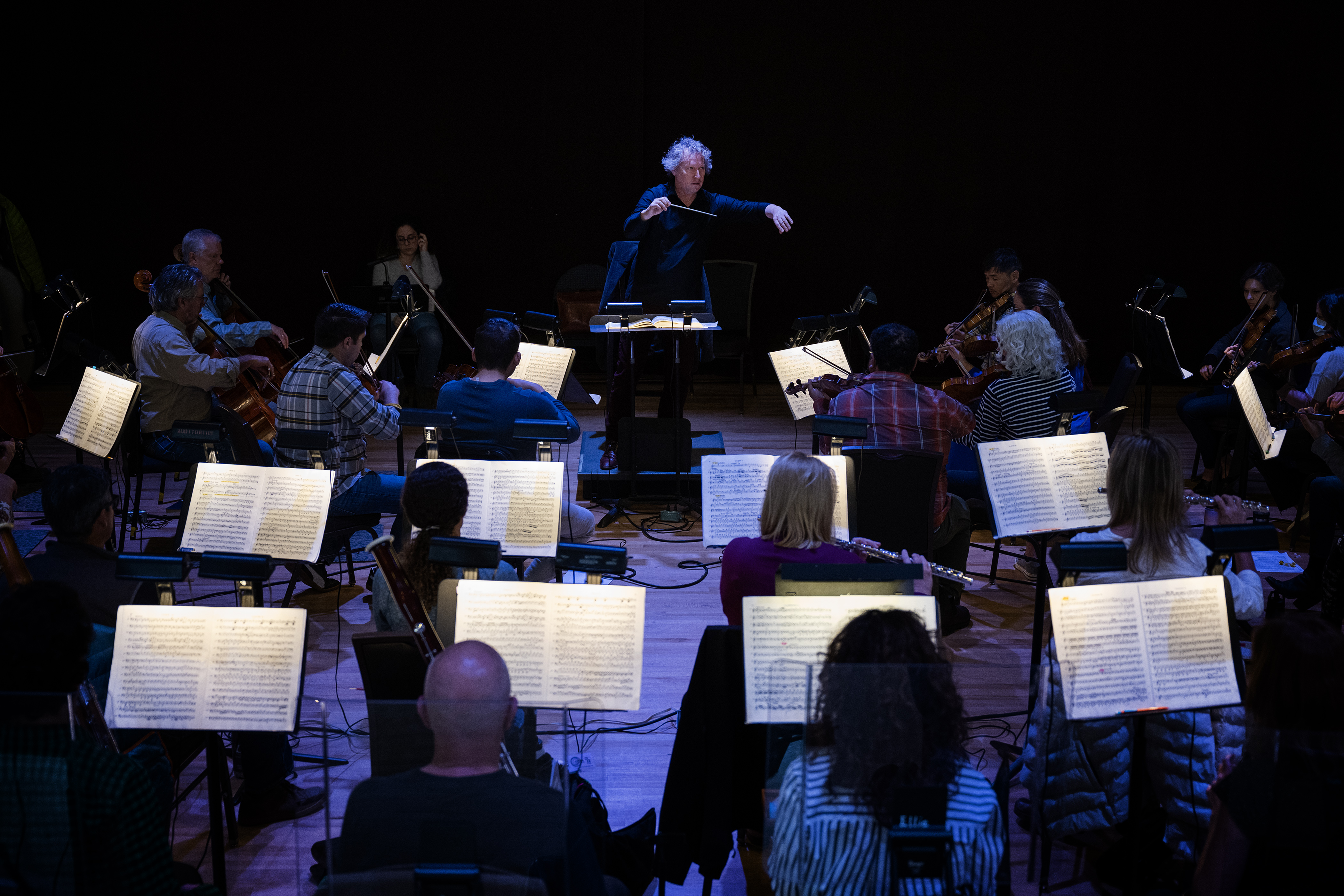 Opera Colorado music director and conductor Ari Pelto leads an orchestra rehearsal on Friday, Oct. 27, 2023, at The Studio Loft in Denver, Colo. (Timothy Hurst/Denver Gazette) (TimHursttim.hurst@gazette.comhttps://secure.gravatar.com/avatar/aca82bd62b4ee425c598527cd6faa1b1?d=mm&r=g)