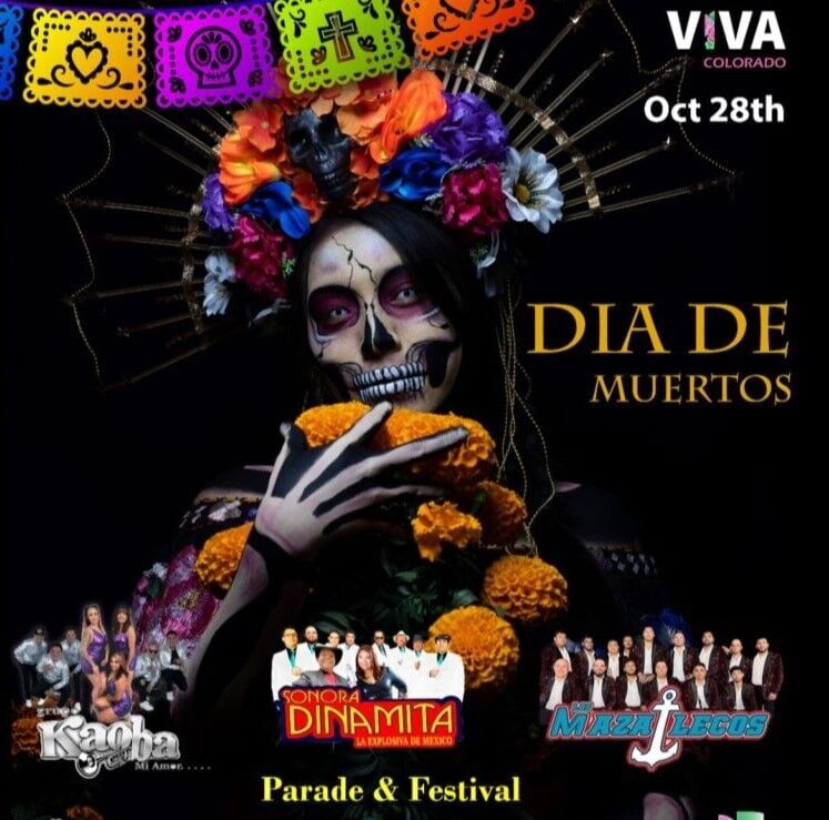 Tributes to loved ones who have died are the Viva Colorado focus at a traditional Día de Muertos Parade & Festival in two parts Saturday. The 11 a.m. parade begins at 7th and Santa Fe to 13th Street and Mariposa. (Courtesy: Viva Colorado)