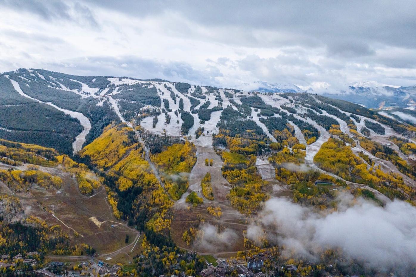 Snow on the trails of Vail, fall 2023