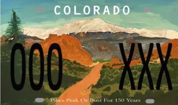 Colorado’s 150th anniversary license plates — with a Pikes Peak theme — breaking records, officials say
