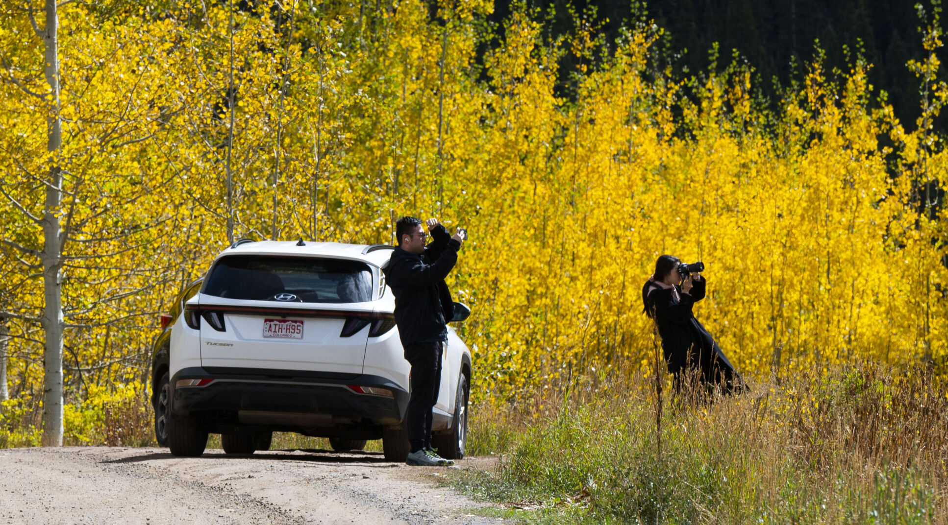 BOTTOM RIGHT: Photographers capture the turning aspens on Kebler Pass near Crested Butte, Tuesday, Oct. 3. (Christian Murdock/The Gazette)