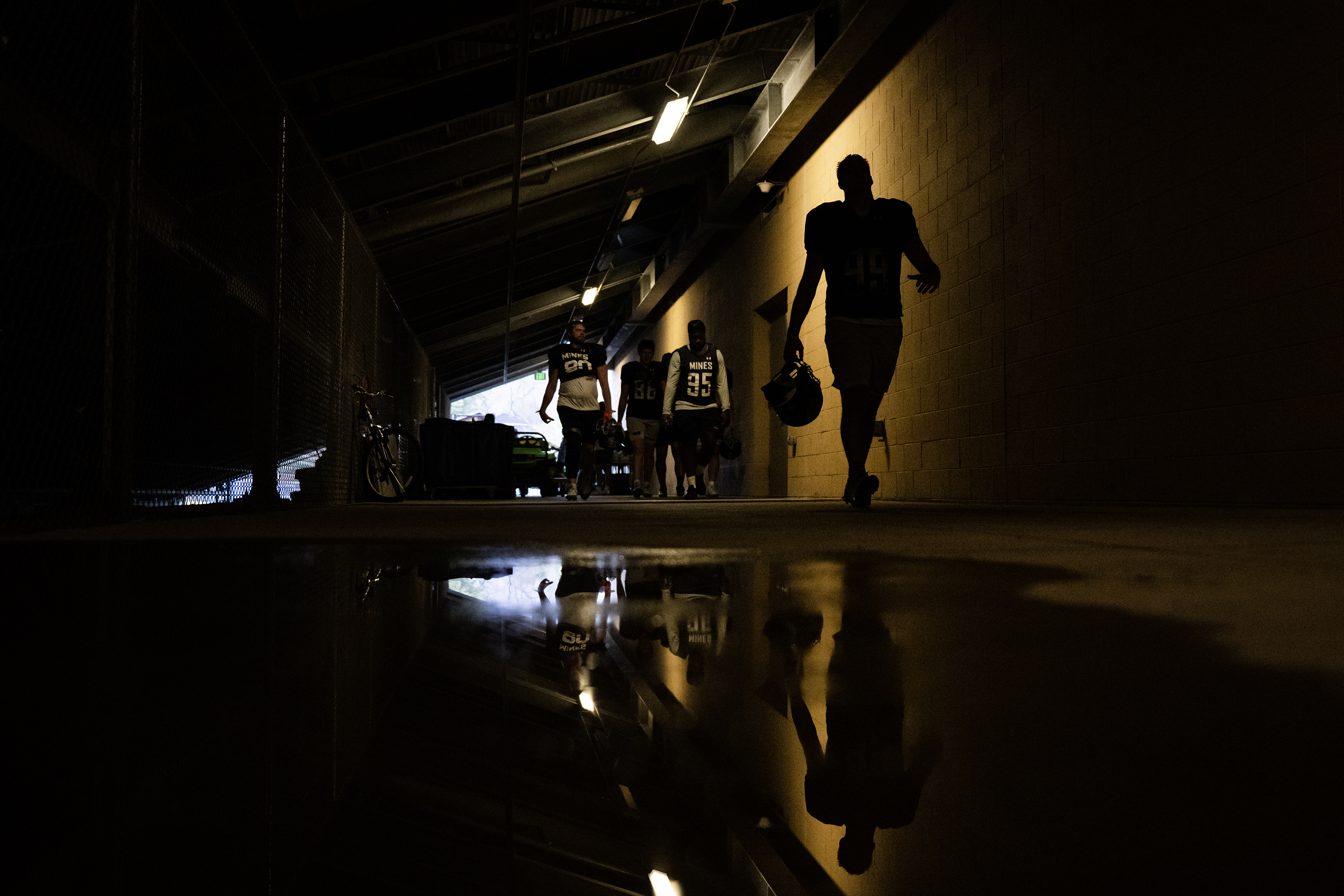 Colorado School of Mines redshirt senior punter Gabe Whipple (99) walks to the locker room after practice on Wednesday, Oct. 25, 2023, at Marv Kay Stadium in Golden, Colo. (Timothy Hurst/Denver Gazette) (TimHursttim.hurst@gazette.comhttps://secure.gravatar.com/avatar/aca82bd62b4ee425c598527cd6faa1b1?d=mm&r=g)
