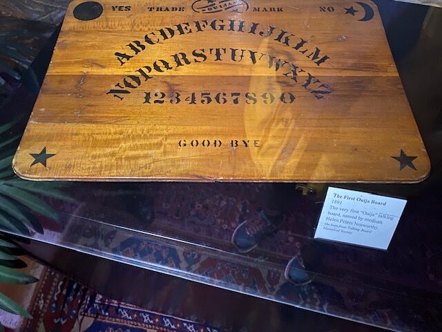 The oldest talking board on exhibit at the museum is on loan from the Talking Board Historical Society. It is an 1891 board and is representative of “The First Ouija Boards” commercially available for sale at department and drug stores as a party game or children’s toy. The very first “Ouija” talking board was named by medium Helen Peters Nosworthy, who moved to Denver and lived down the street from the Browns. She is buried in Fairmount Cemetery. (CarolMcKinleyDenver Enterprise Reportercarol.mckinley@gazette.comhttps://denvergazette.com/content/tncms/avatars/5/c3/a0f/5c3a0fbe-1007-11ec-9e18-b7f42cfa4b0f.9565a0ce58866e86bcf18260621c2a46.png)