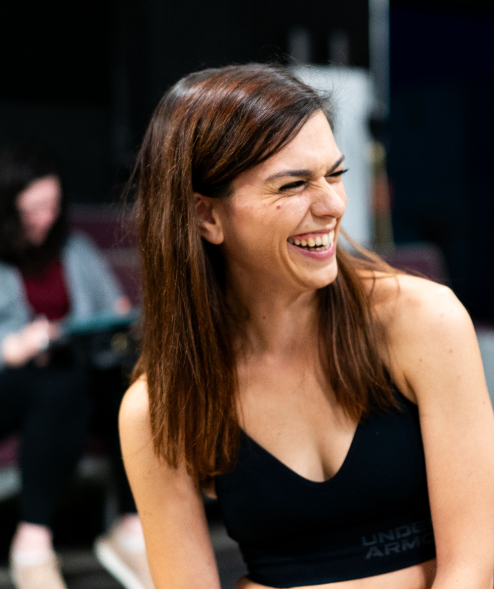 Hillary Wheelock, above, plays Cate in one of the lighter moments in Benchmark Theatre's 