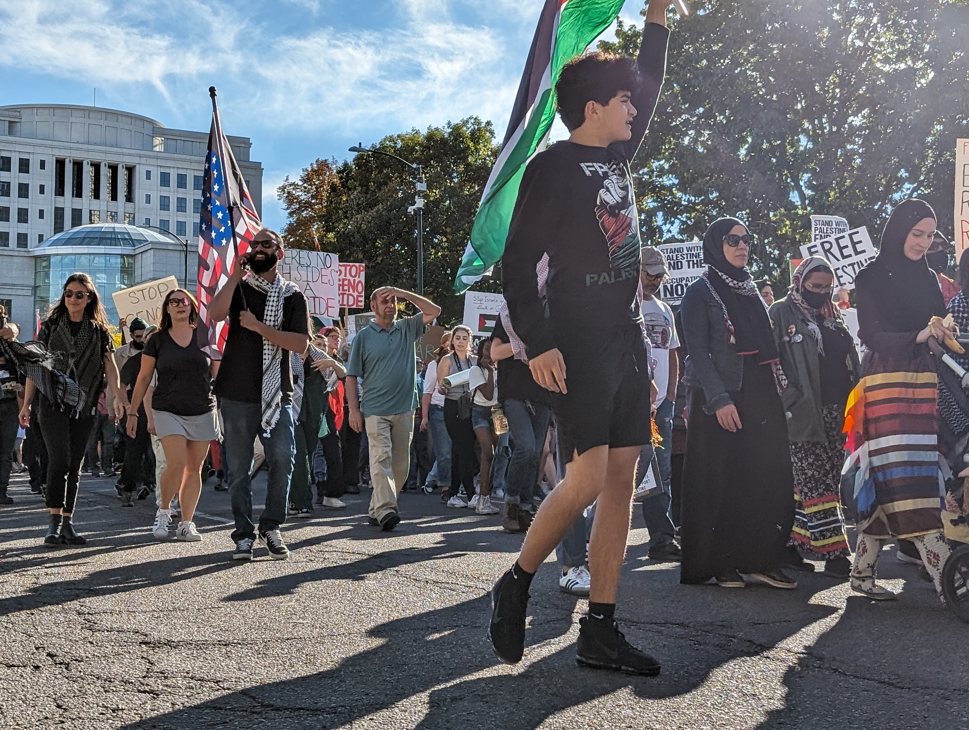 Men, women and children alike marched with signs and flags calling for peace and the cease of fire in Palestine's Gaza Strip where over 4,000 people have now died due to the Israel-Hamas war. The rally marched throughout center city before returning to the Capitol. (SageKelleyJefferson County Reportersage.kelley@denvergazette.comhttps://denvergazette.com/content/tncms/avatars/e/5f/457/e5f45740-2717-11ee-85b2-ab80f2d36252.5b966c1d2ce4987987665d57c237eda4.png)