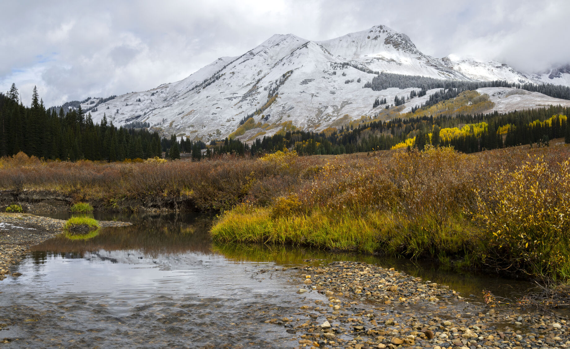 The East River flows through the fall foliage near Gothic, Colo., Tuesday, Oct. 3, 2023. (The Gazette, Christian Murdock) (Christian Murdock/The Gazette)