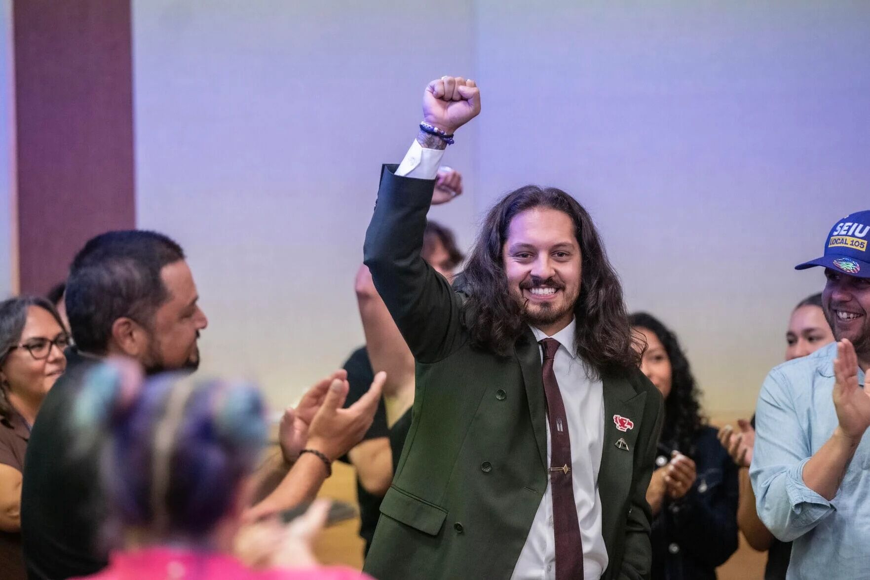 Denver Democratic state Rep. Tim Hernández reacts after being selected by a vacancy committee to represent House District 4 in August. (The denver gazette)