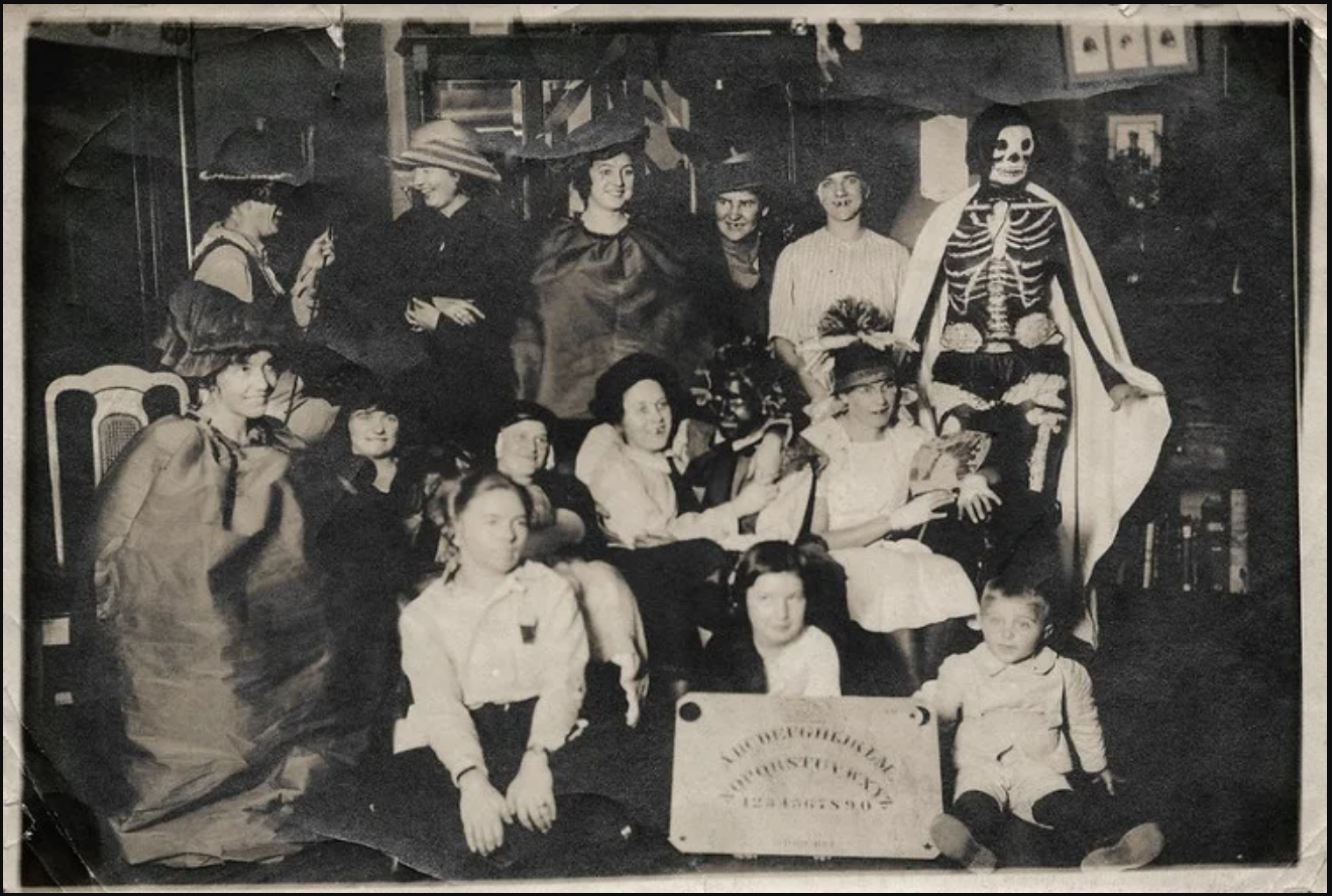 Spiritualism was trendy in the era leading up to and after the Civil War. Fortune tellers, mediums and the occult were used regularly to connect people with loved ones lost in the Civil War. This is a photo of a Halloween party. (Courtesy: Molly Brown House and Museum)