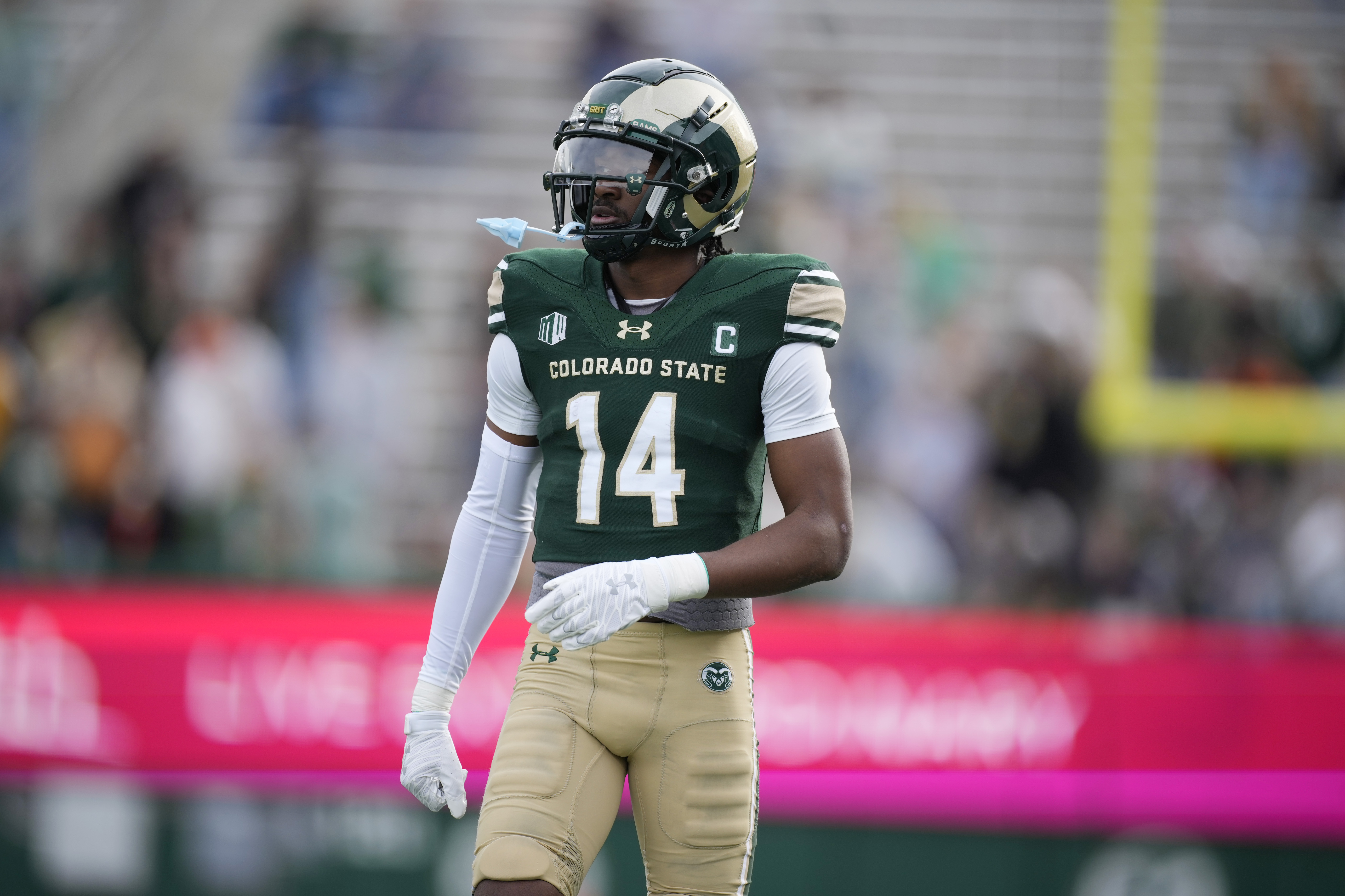 Colorado State wide receiver Tory Horton (14) in the first half of an NCAA college football game Saturday, Nov. 18, 2023, in Fort Collins, Colo. (AP Photo/David Zalubowski) (David Zalubowski)