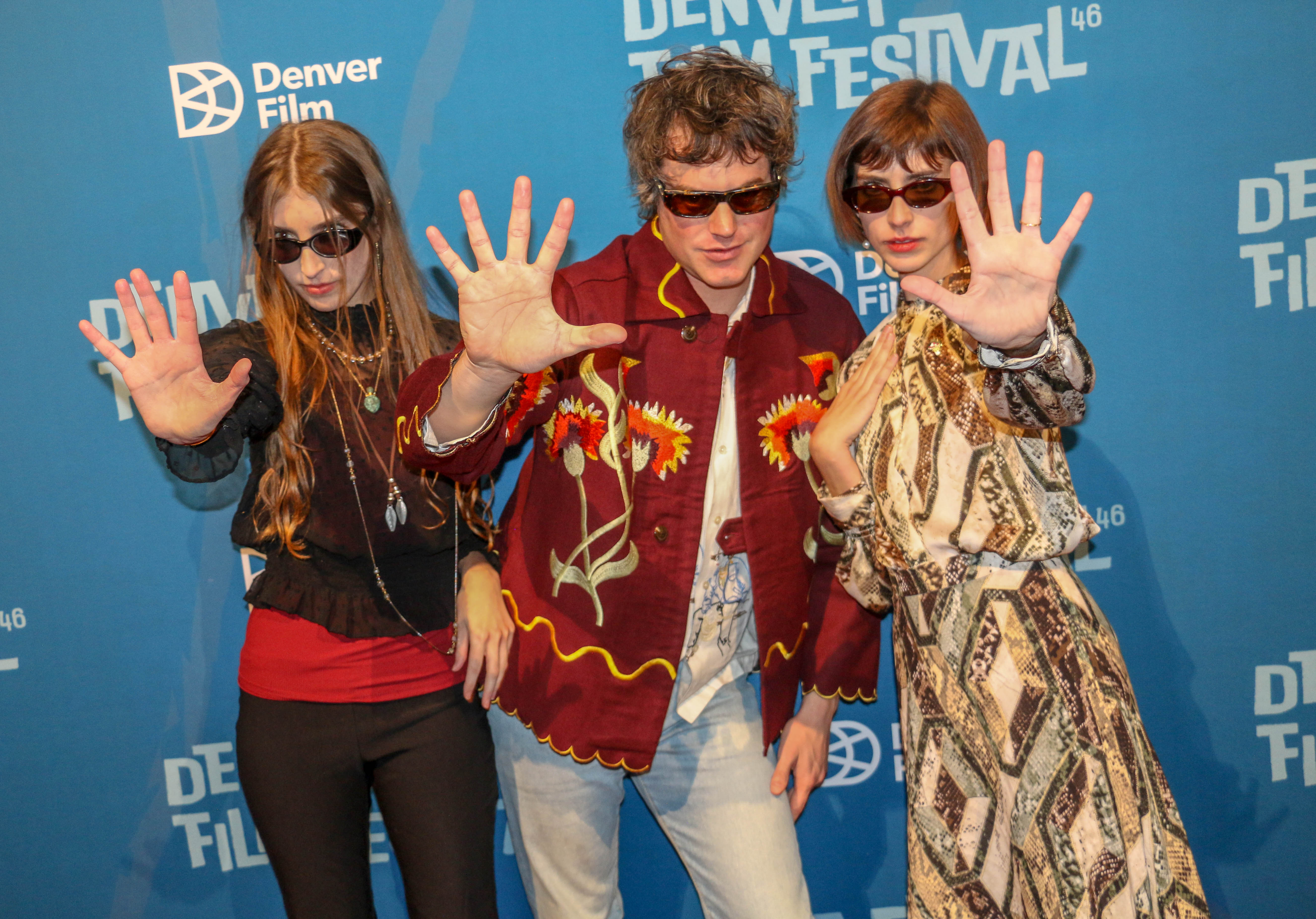 Walking the red carpet on the opening night of the 46th Denver Film Festival on Nov. 2, 2023, outside the Ellie Caulkins Opera House were director Weston Razooli, left, with actors Rachel Browne, left, and Andrea Browne of 