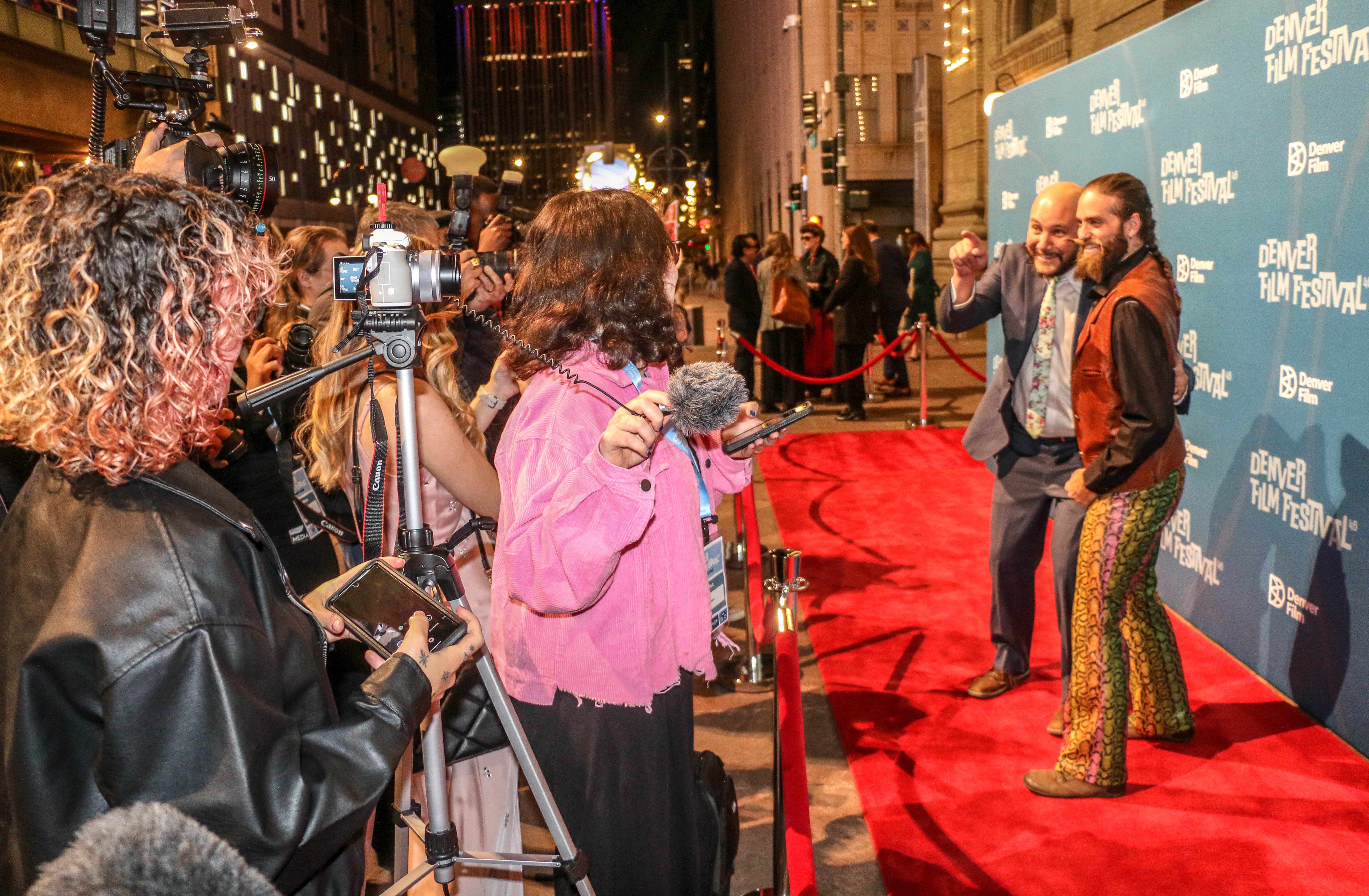 Walking the red carpet on the opening night of the 46th Denver Film Festival on Friday night outside the Ellie Caulkins Opera House are actor Jared Petsche and Nicholas Orris, director of 