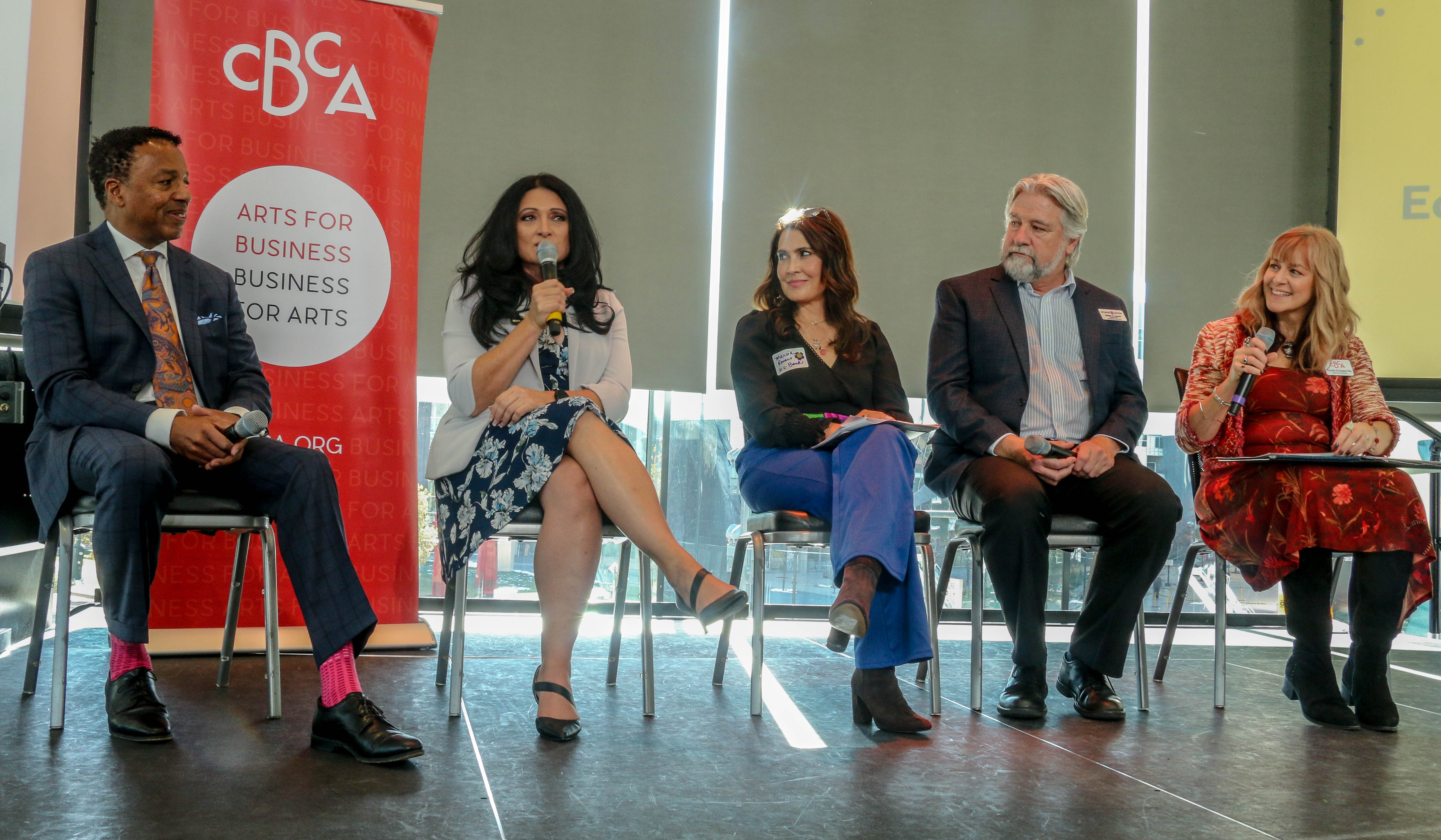 From left: James Holmes, executive director of the Cherokee Ranch & Castle Foundation; Meredith Leighty, Mayor of Northglenn and principal of Belmar School of Integrated Arts in Lakewood; Marcia Romero, Community Affairs manager at U.S. Bank; Philip Sneed, president and CEO of the Arvada Center for the Arts and Humanities; and Christin Crampton Day, executive director of the Colorado Business Committee for the Arts, speak Thursday at the Denver Art Museum. (JohnMooreSenior Arts Journalistjohn.moore@denvergazette.comhttps://denvergazette.com/content/tncms/avatars/e/1e/bc8/e1ebc854-8dbc-11ec-90b8-e393b5c0a2b9.afcf882df81bc4eba7366657cc603f75.png)