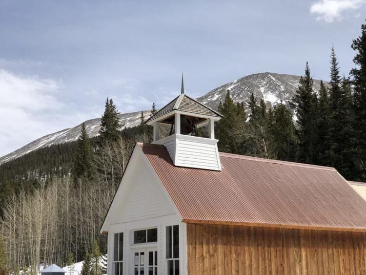 Among the buildings, you'll find a church. Looking through the windows, you'll find a ton of information posted about the town's history. Photo Credit: Spencer McKee.