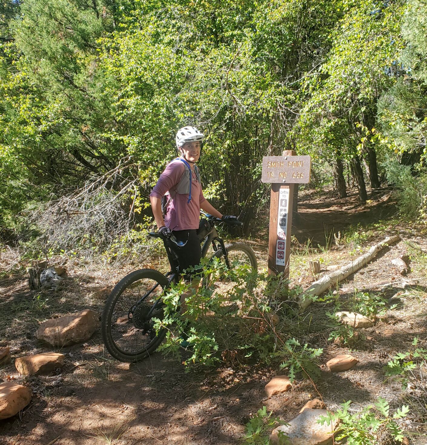 Montrose-based mountain biker Renata Raziano at a favorite trailhead in western Colorado. Courtesy photo