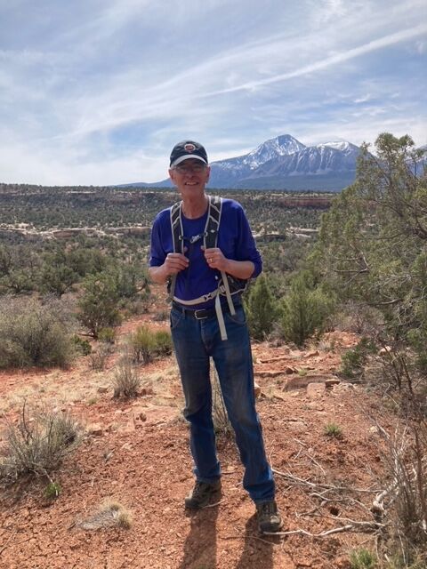 Rich Moore, 71, died of hypothermia on the east side of Blackhead Peak near Pagosa Springs, Colorado. The beloved hiker took his dog, Finney, with him on the hike and she stood watch over him for 172 until rescuers came. (Dana Holby)