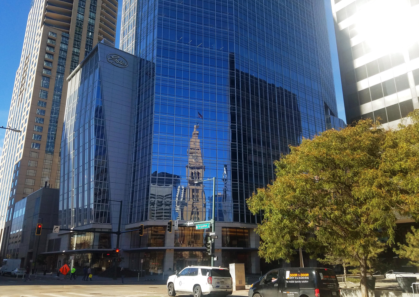1144 Fifteenth, among a few newer Class A buildings downtown, frames a view of the historic D&F Tower, which in 1910 stood as the tallest building between the Mississippi River and California. (PHOTO: Mark Samuelson) (LuigeDel PuertoManaging Editorluige.delpuerto@gazette.comhttps://secure.gravatar.com/avatar/766fd31de2cd272e966b7901a72100e4?d=mm&r=g)