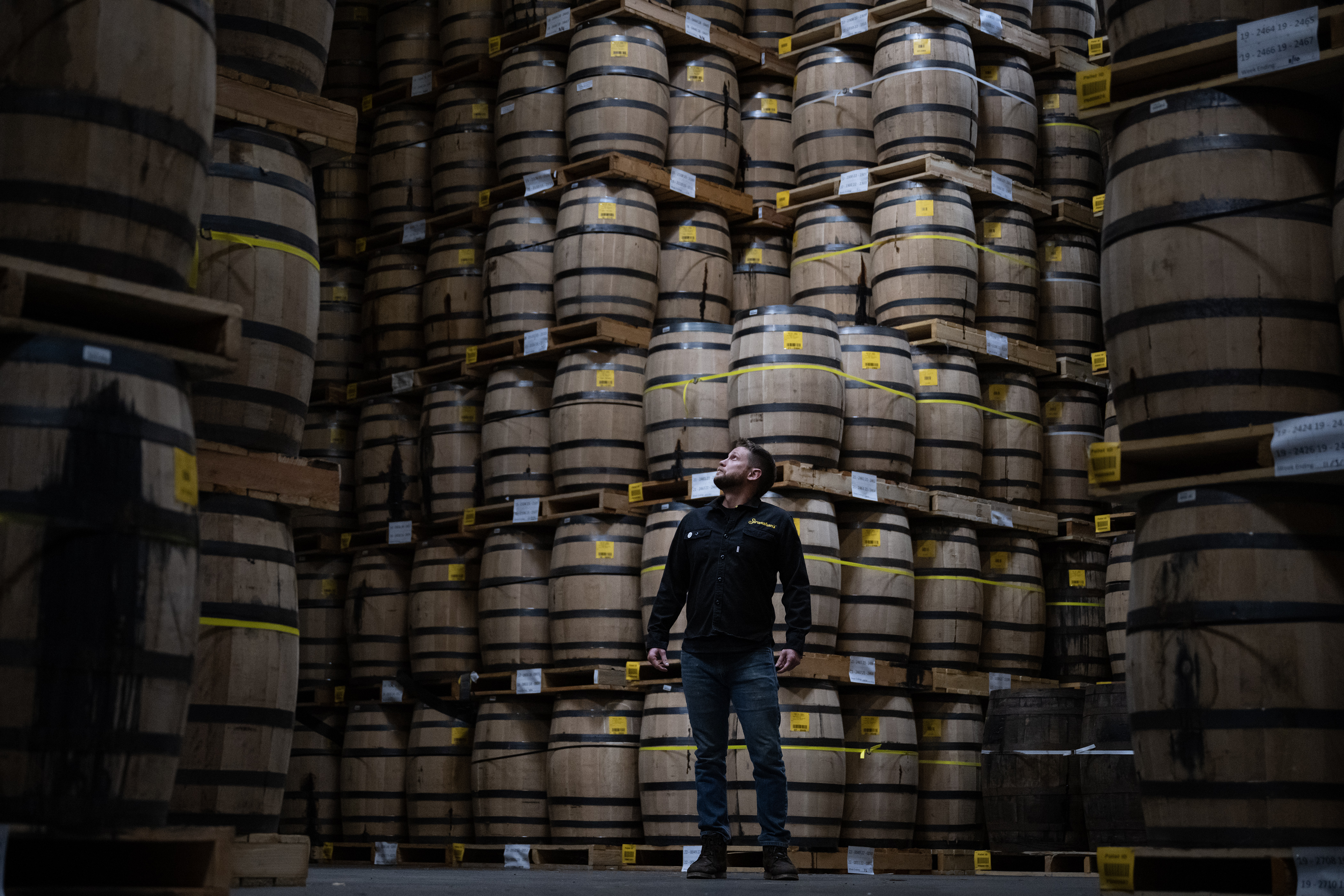 Stranahan's Whiskey Distillery head blender Justin Aden stands for a portrait in one of the distillery’s barrel rooms on Thursday, Nov. 9, 2023, in Denver, Colo. (Timothy Hurst/Denver Gazette) (TimHursttim.hurst@gazette.comhttps://secure.gravatar.com/avatar/aca82bd62b4ee425c598527cd6faa1b1?d=mm&r=g)