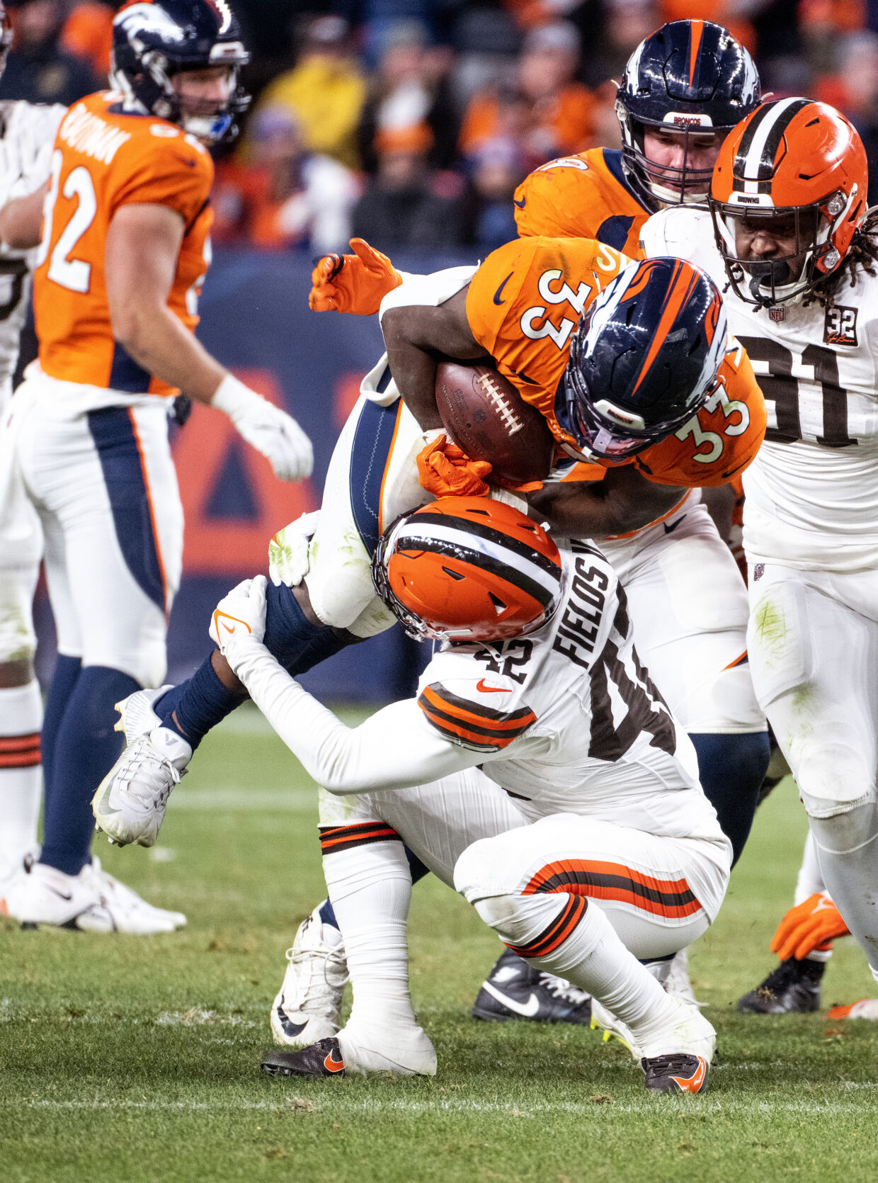 …in the second half of a game on Sunday, Nov. 26, 2023, at Empower Field at Mile High in Denver, Colo. (Parker Seibold, The Gazette) (Parker Seibold)