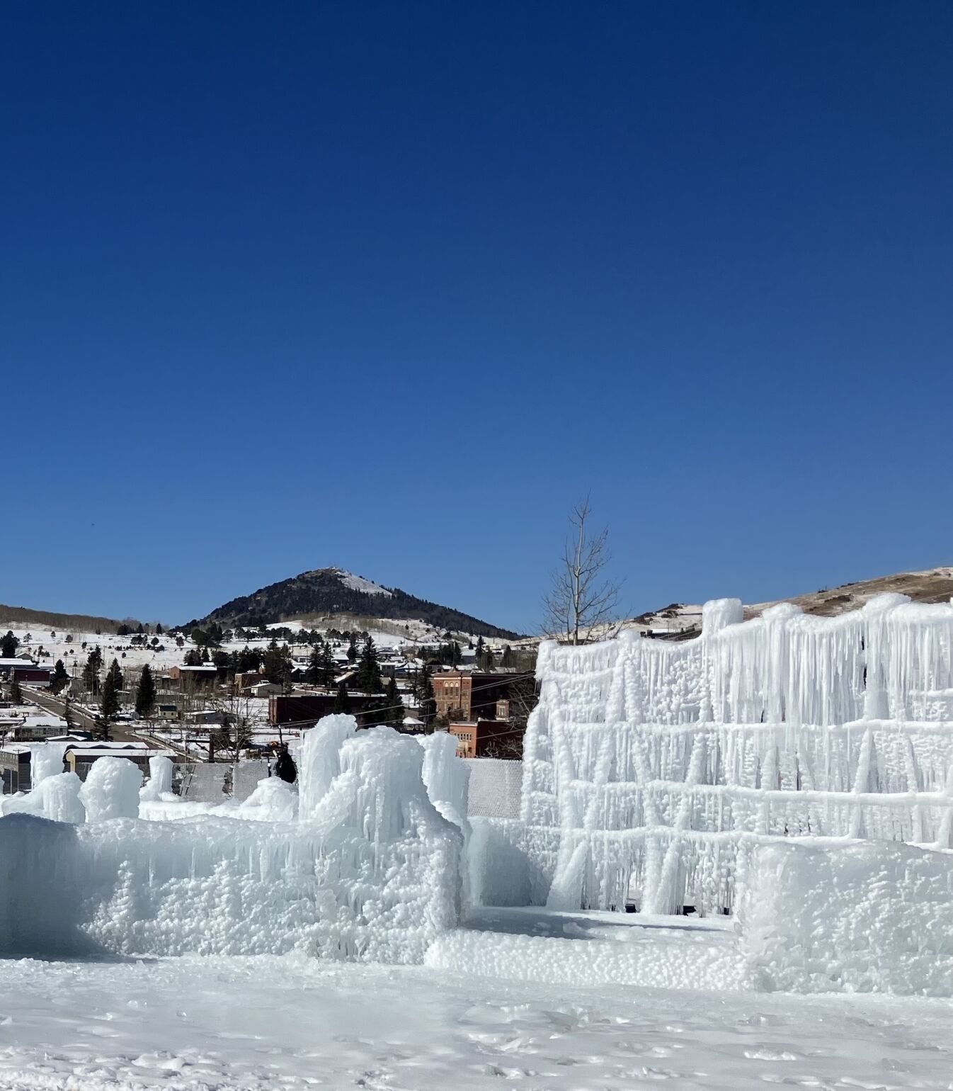 Ice Castles recently reported the “fairytale playground” starting to rise in Cripple Creek. (Courtesy of Ice Castles)