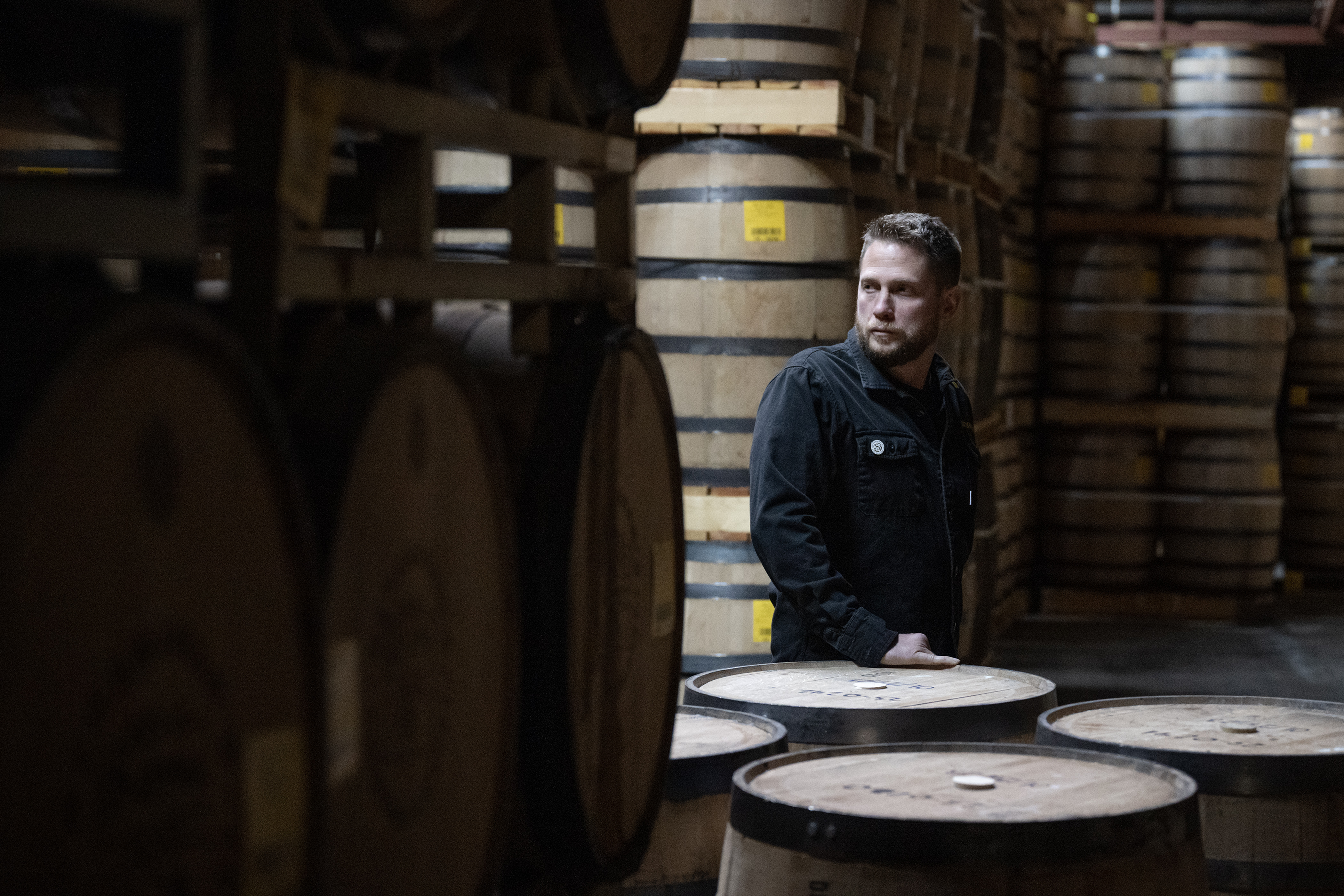 Stranahan's Whiskey Distillery head blender Justin Aden stands for a portrait in one of the distillery’s barrel rooms on Thursday, Nov. 9, 2023, in Denver, Colo. (Timothy Hurst/Denver Gazette) (TimHursttim.hurst@gazette.comhttps://secure.gravatar.com/avatar/aca82bd62b4ee425c598527cd6faa1b1?d=mm&r=g)