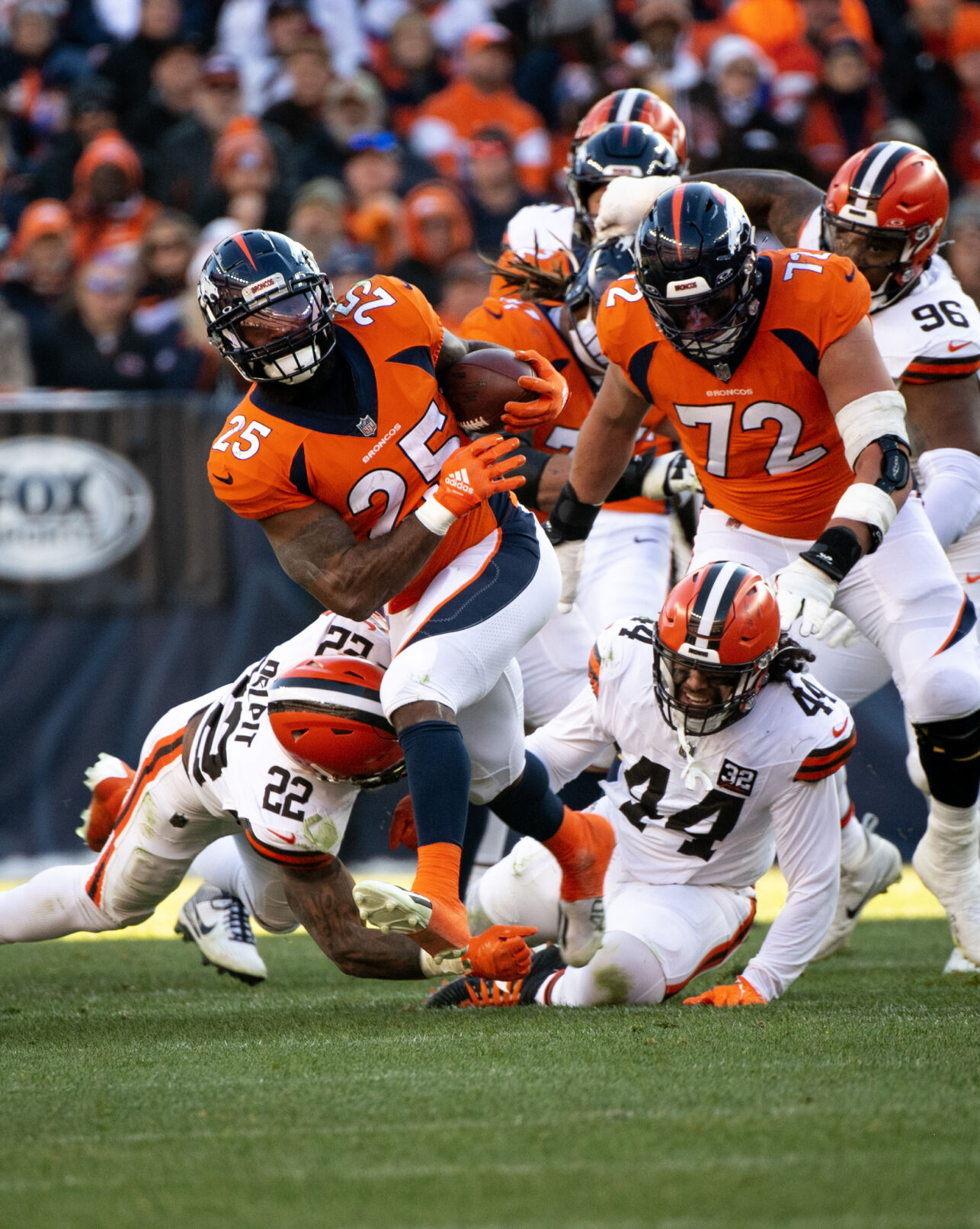 …in the first half of a game on Sunday, Nov. 26, 2023, at Empower Field at Mile High in Denver, Colo. (Parker Seibold, The Gazette) (Parker Seibold)