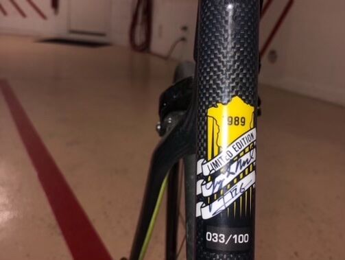Chris Anthony's Greg Lemond bicycle, No. 33 of 100, was stolen at the Pinnacle at City Park South's garage Monday, Nov. 13, 2023 in Denver, Colorado. (Courtesy, Chris Anthony)