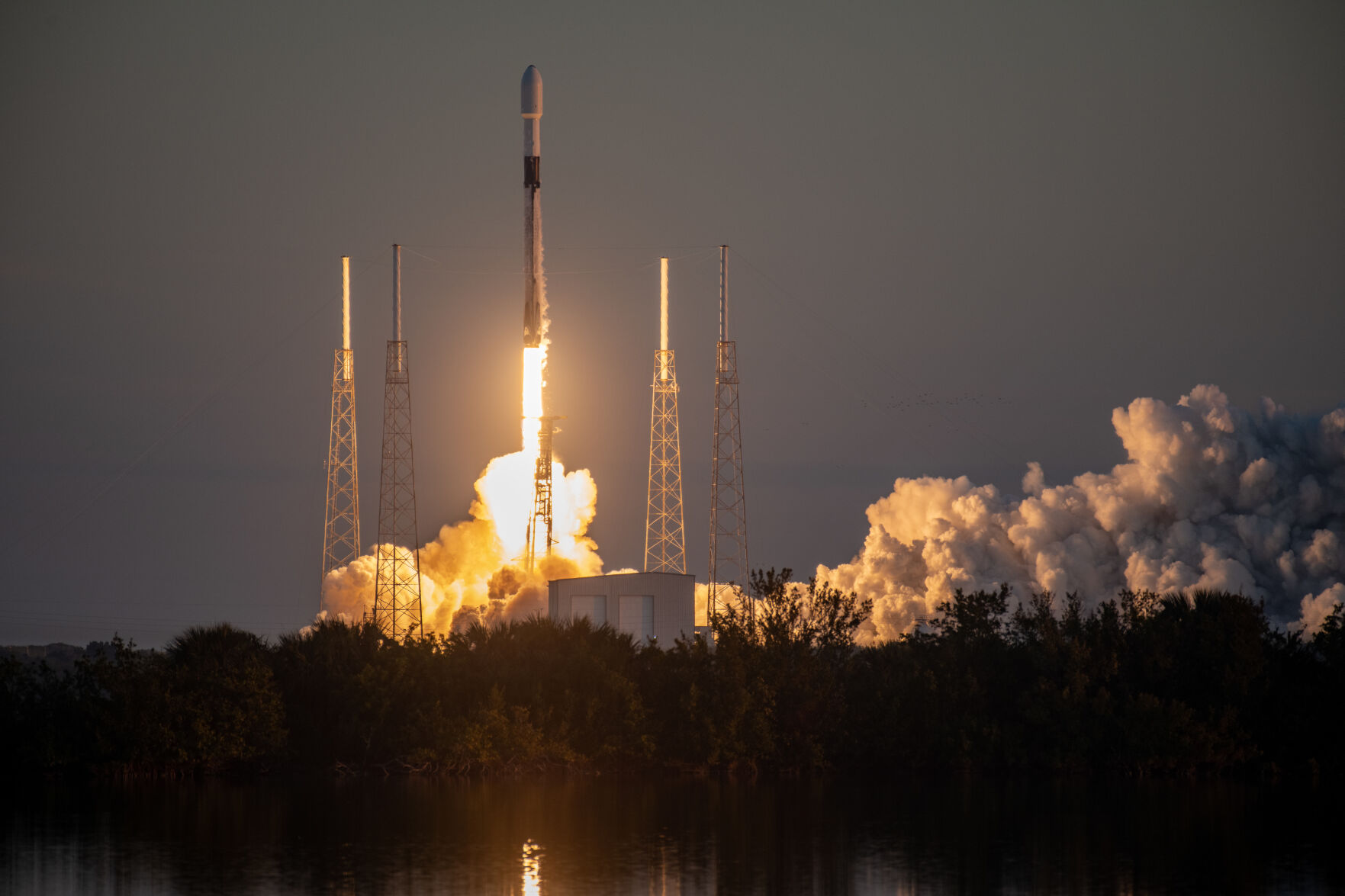 A SpaceX Falcon 9 rocket carrying the GPS III SV06 payload launches from Space Launch Complex-40 at Cape Canaveral Space Force Station, Fla. on Jan. 18. The overall objective of GPS III is to deliver sustained, reliable GPS capabilities to America’s warfighters, our allies, and civil users. GPS provides positioning, navigation and timing service to civil and military users worldwide. (Senior Airman Thomas Sjoberg, U.S. Space Force)