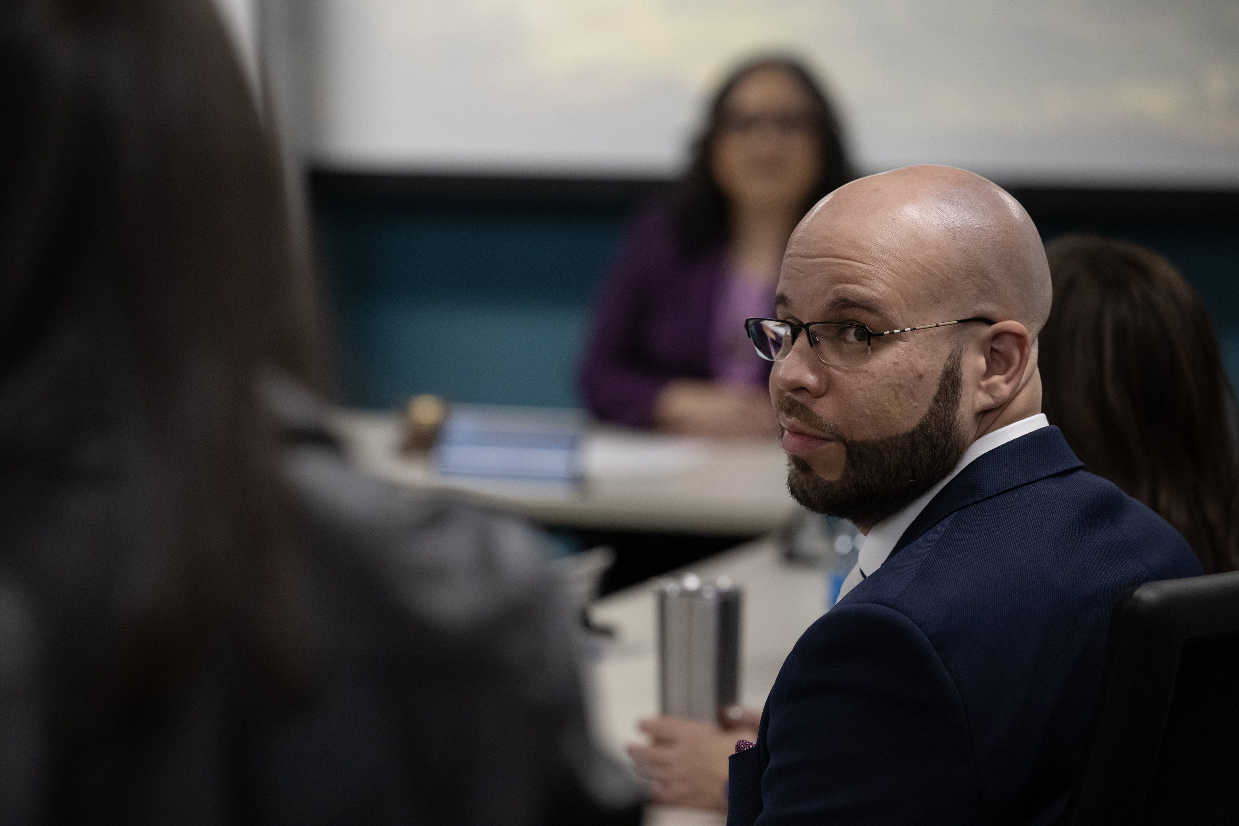 FILE PHOTO: Denver Public Schools superintendent Alex Marrero looks on during a Denver Public School Board of Education meeting for the election of Board Officers on Friday, Dec. 1, 2023, at the DPS Central Office in Denver, Colo. (Timothy Hurst/Denver Gazette) (TimHursttim.hurst@gazette.comhttps://secure.gravatar.com/avatar/aca82bd62b4ee425c598527cd6faa1b1?d=mm&r=g)
