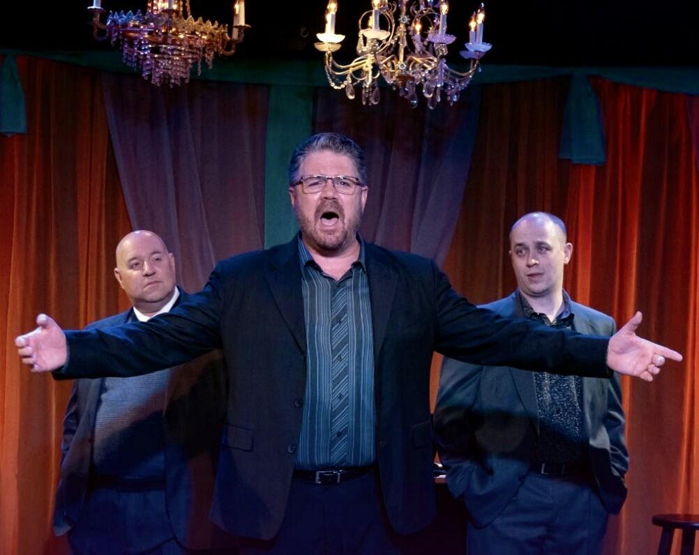 Brian Merz-Hutchinson, center, missed the first two weeks of rehearsal for 