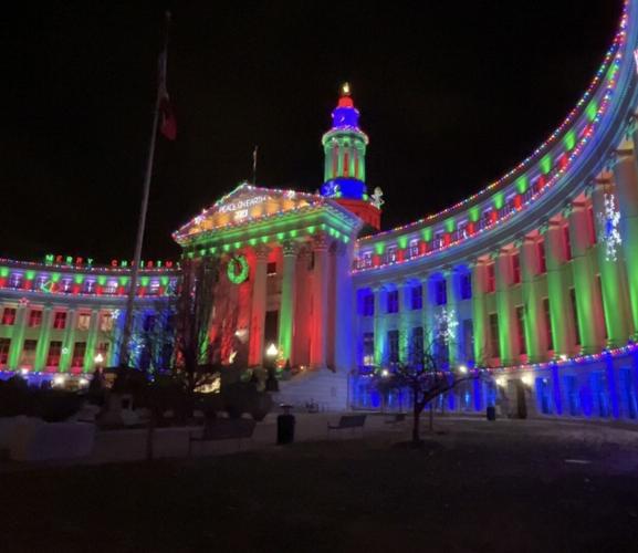 Denver City and County Building holiday lights 2023