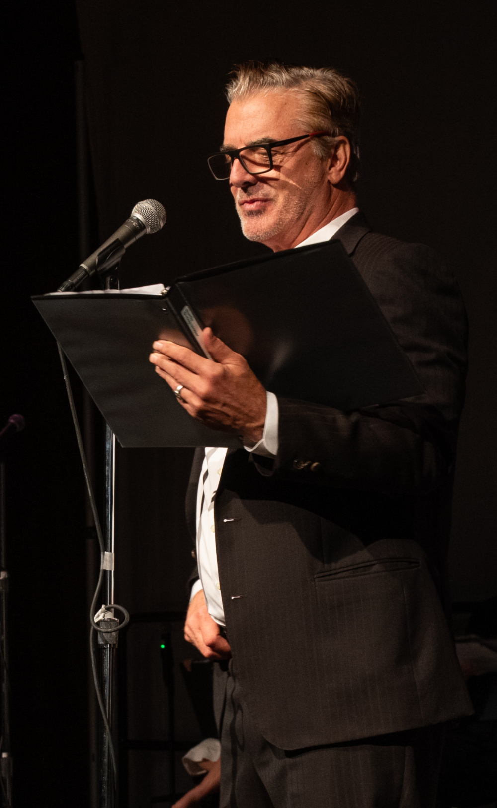 Actor Chris Noth performs as George Bailey in 