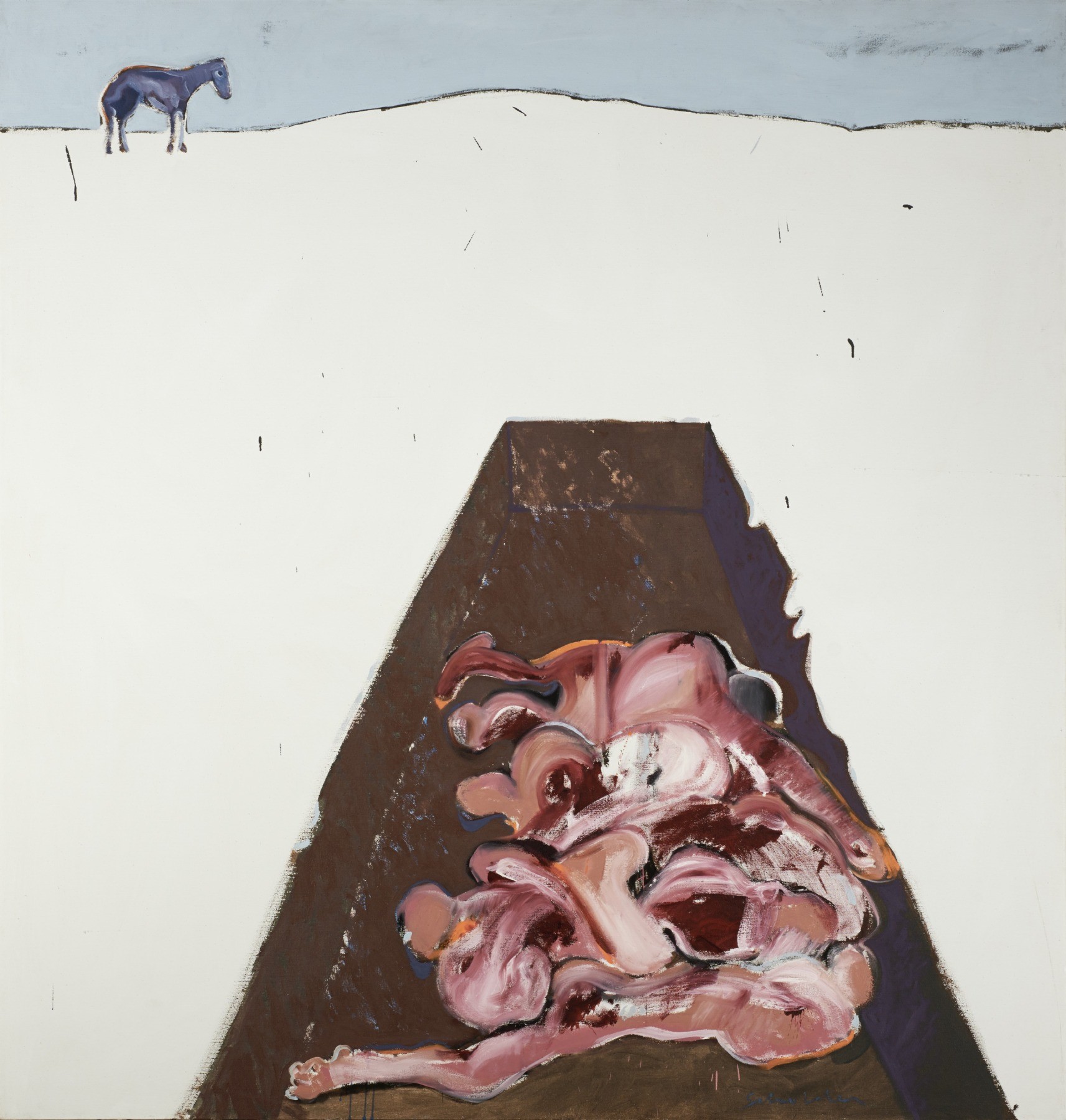 Fritz Scholder (Luiseño), Massacre in America: Wounded Knee, 1972. Oil on canvas; 71 x 68 in. Denver Art Museum: Gift from Vicki and Kent Logan, 2016.174. © Estate of Fritz Scholder (Courtesy photo, Denver Art Museum)